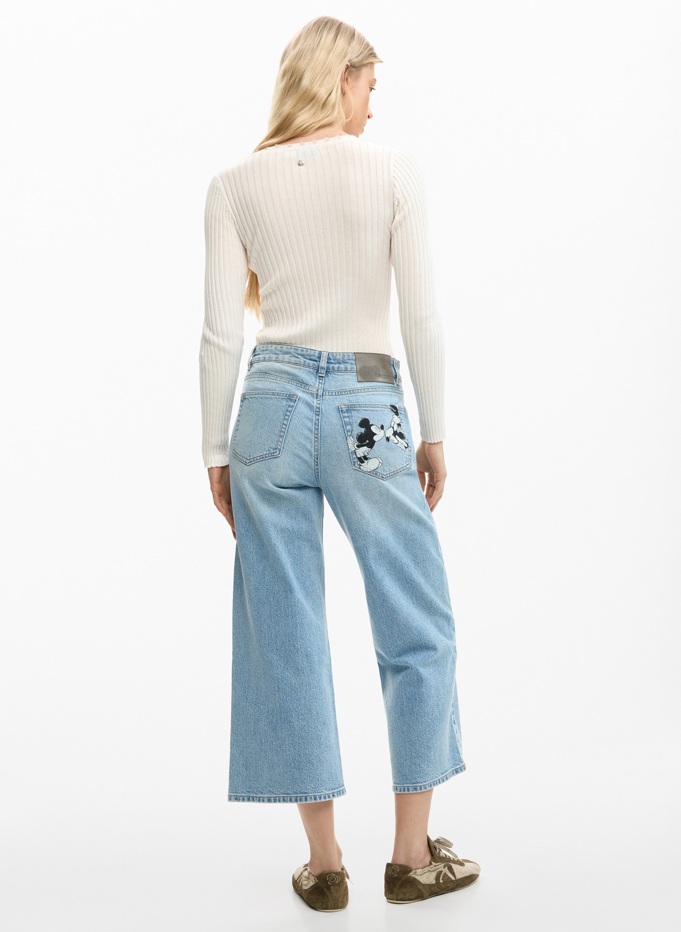 Wijde broek met patroon DESIGUAL Blauw