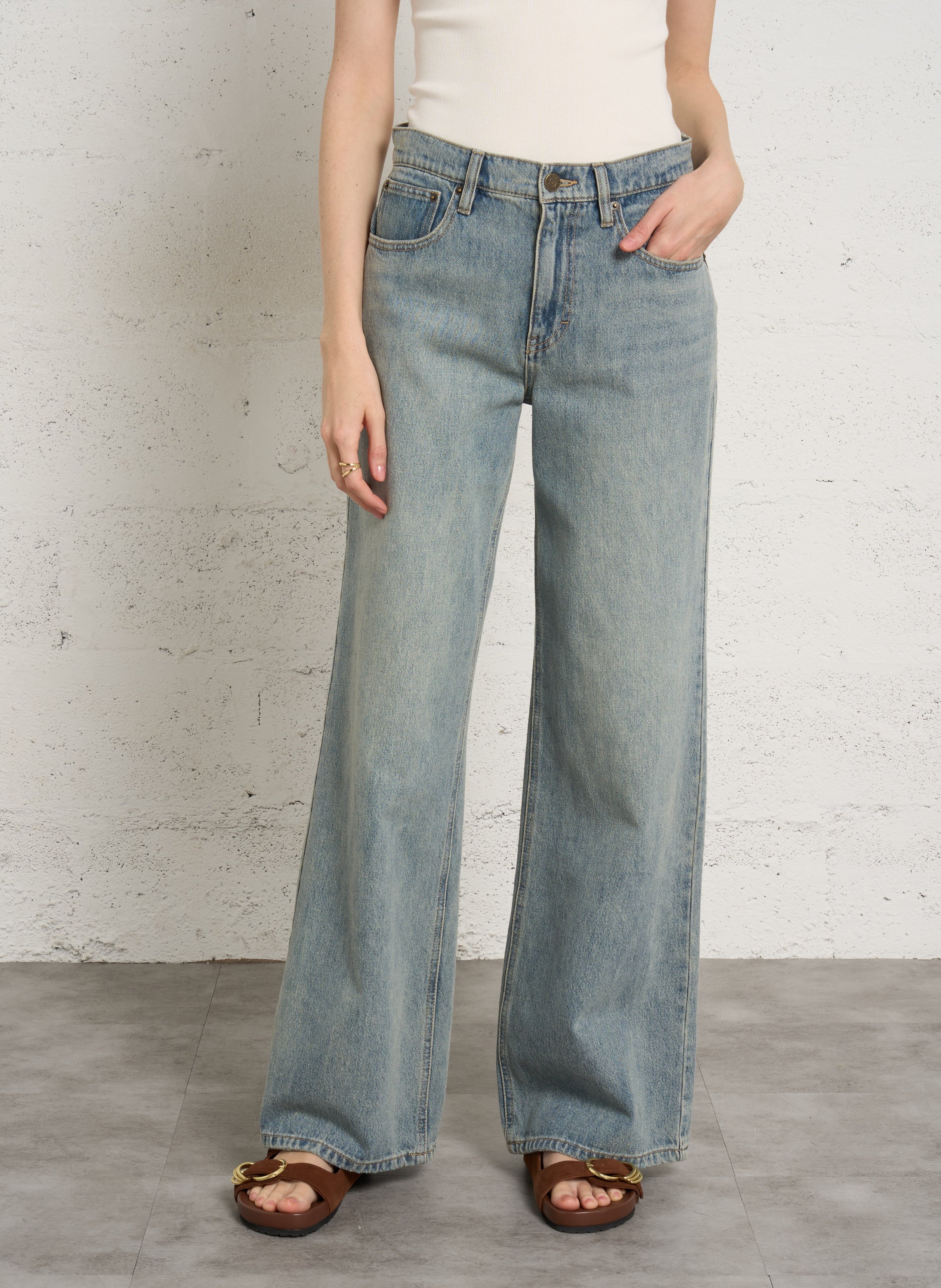 Weit geschnittene Jeans - aus Baumwolle LAB DIP Blau