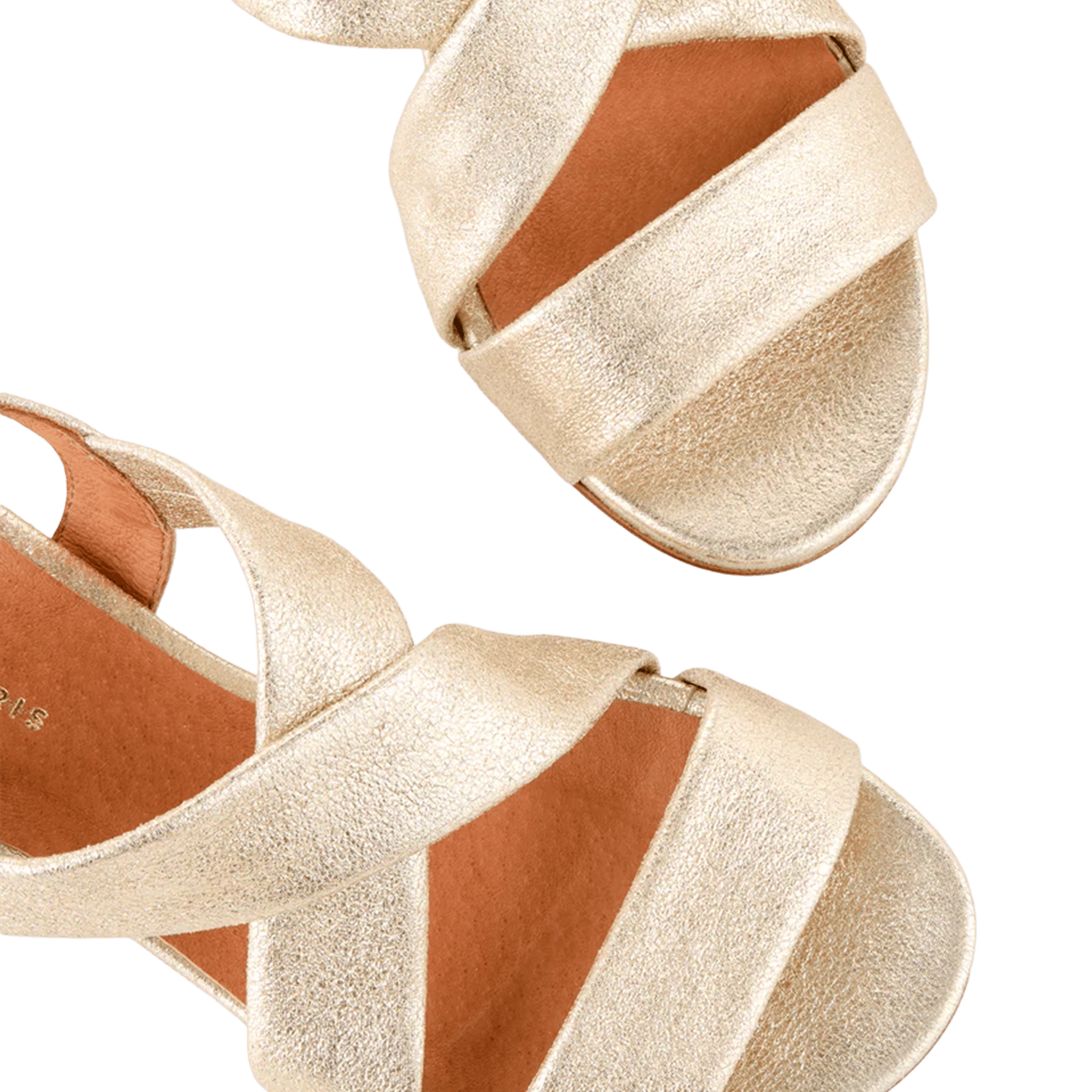 Platte sandalen van glinsterend leer COSMOPARIS Goudkleurig