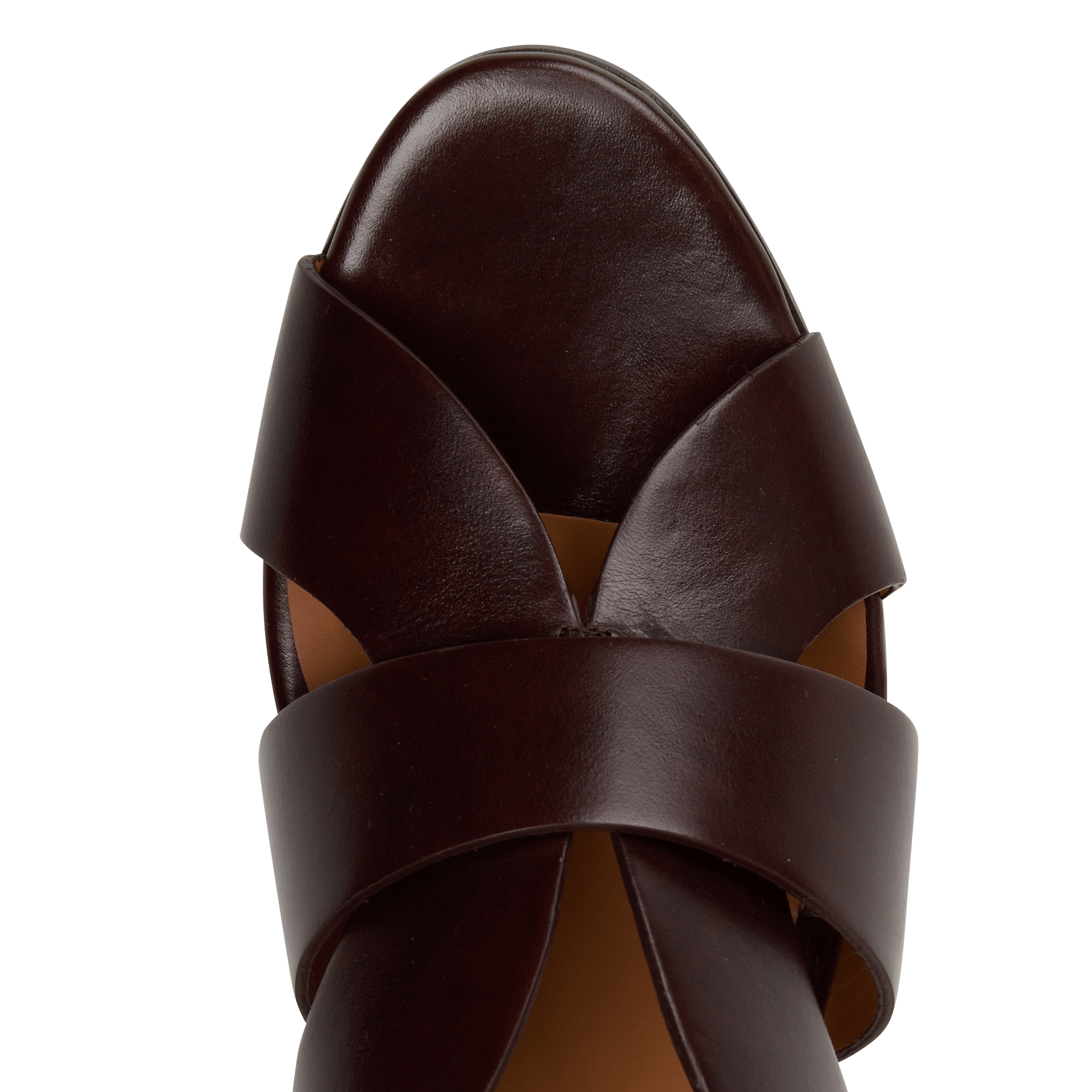Halfhoge, leren sandalen RIVECOUR Bruin