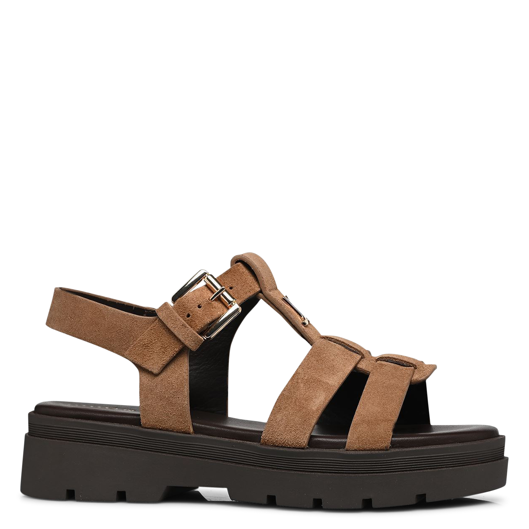 Velvet leather platform sandals JONAK