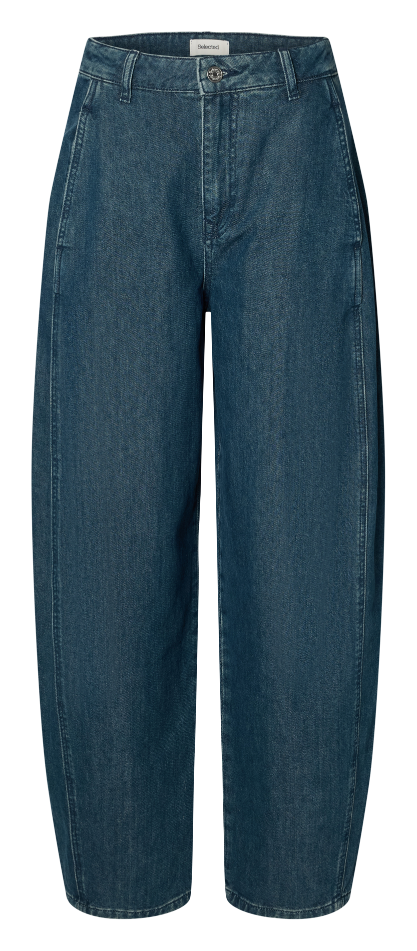 Jean barrel en coton bio mélangé SELECTED Bleu