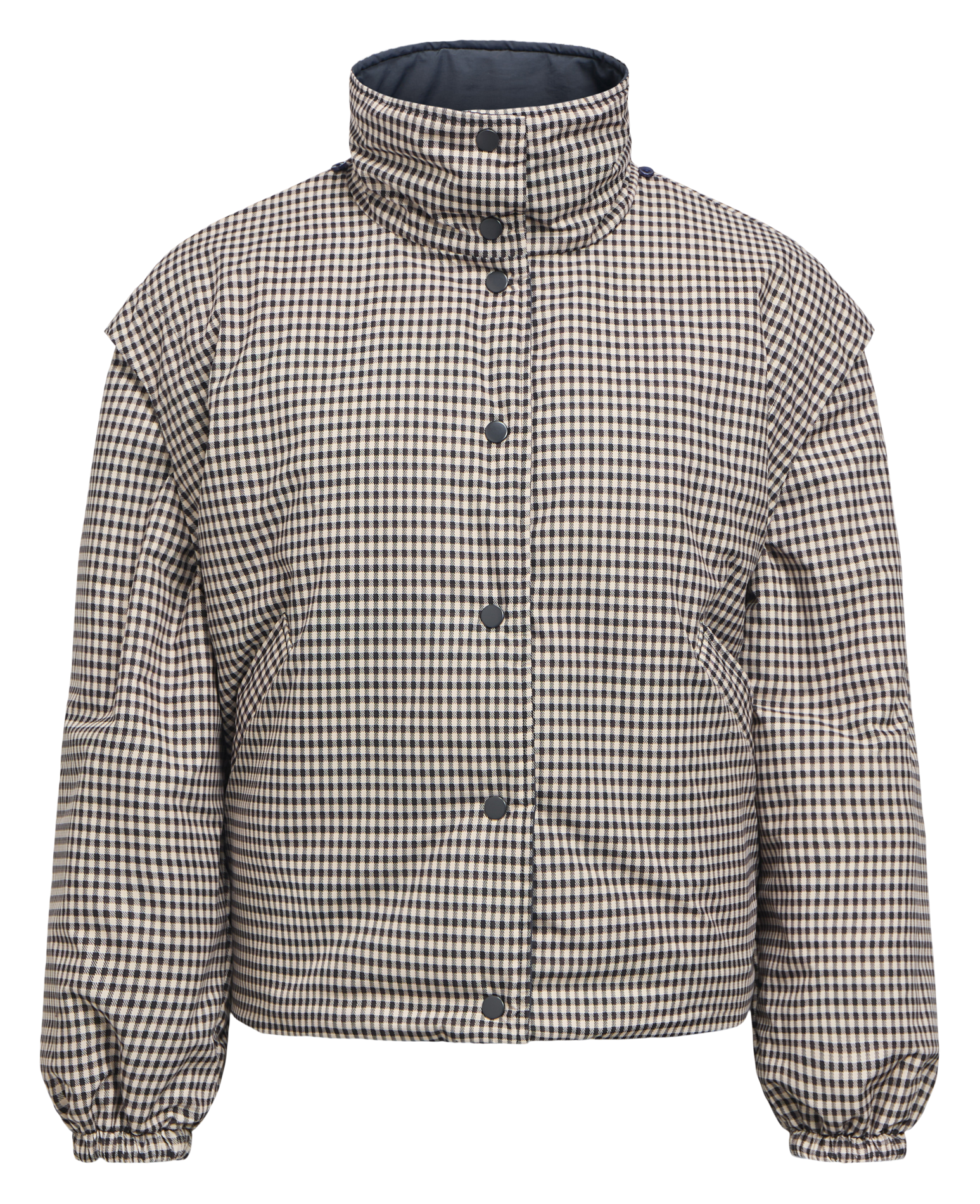Printed padded jacket with high collar OBJECT Grey