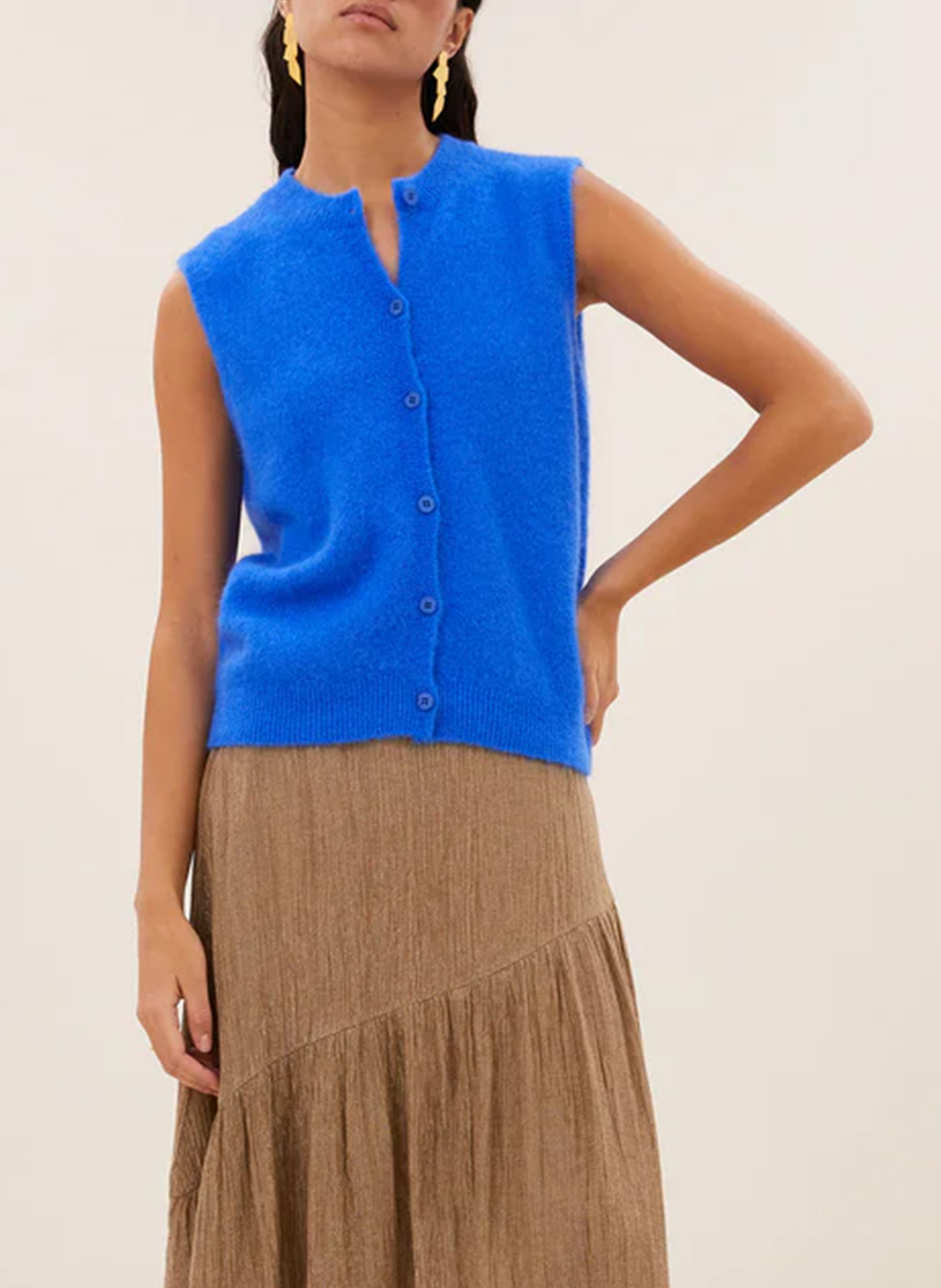 Strickjacke mit Rundhalsausschnitt aus Wolle und Kaschmir BY BAR Blau