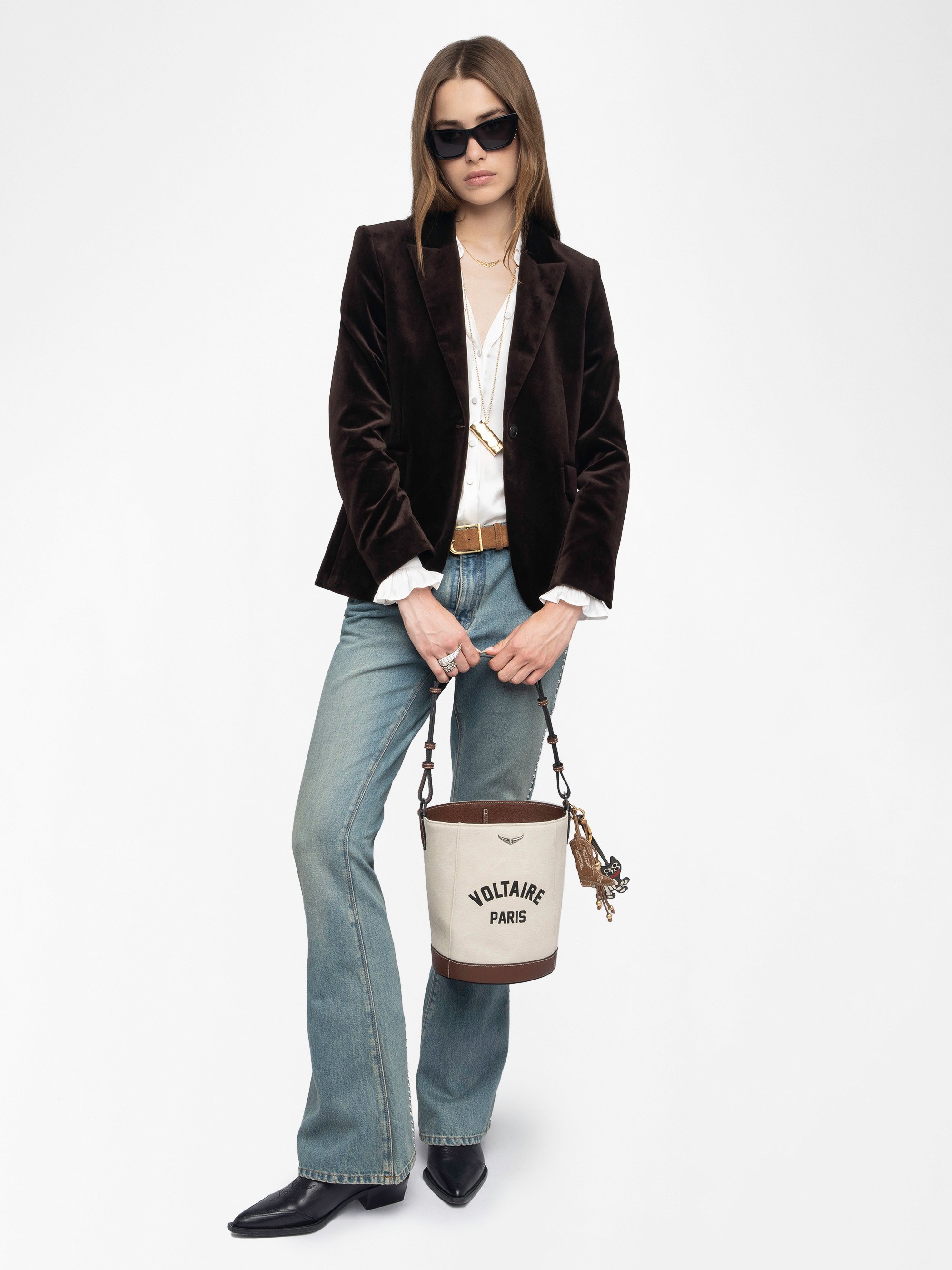 Blazer velours en coton ZADIG&VOLTAIRE Marron