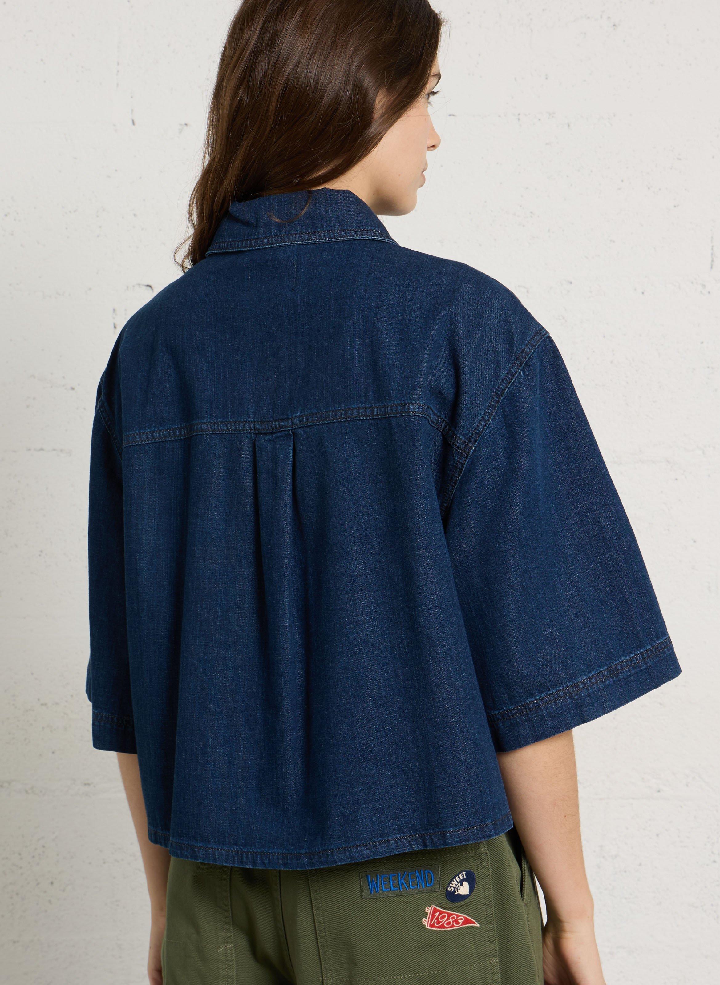Oversized cotton shirt MAX MARA WEEK END Blue