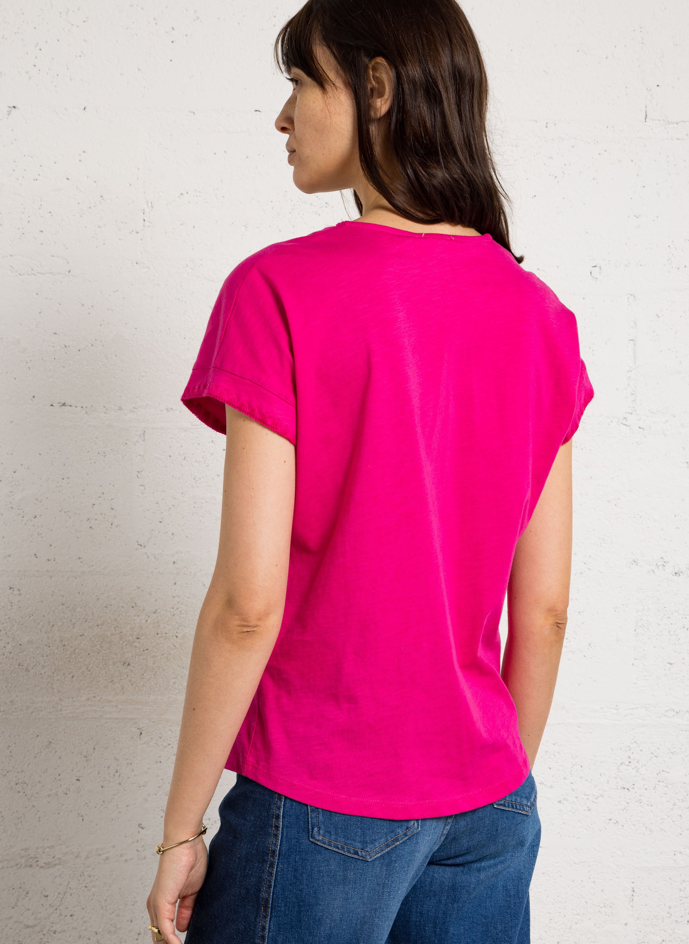 Tee-shirt droit en coton MAISON 123 Rose