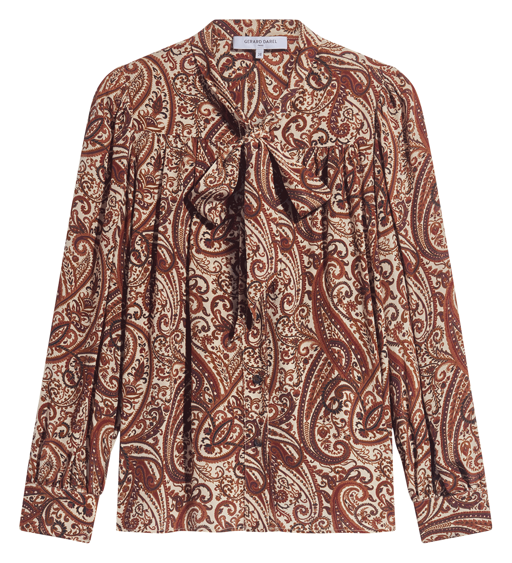 Straight shirt with lavallière collar GERARD DAREL Brown