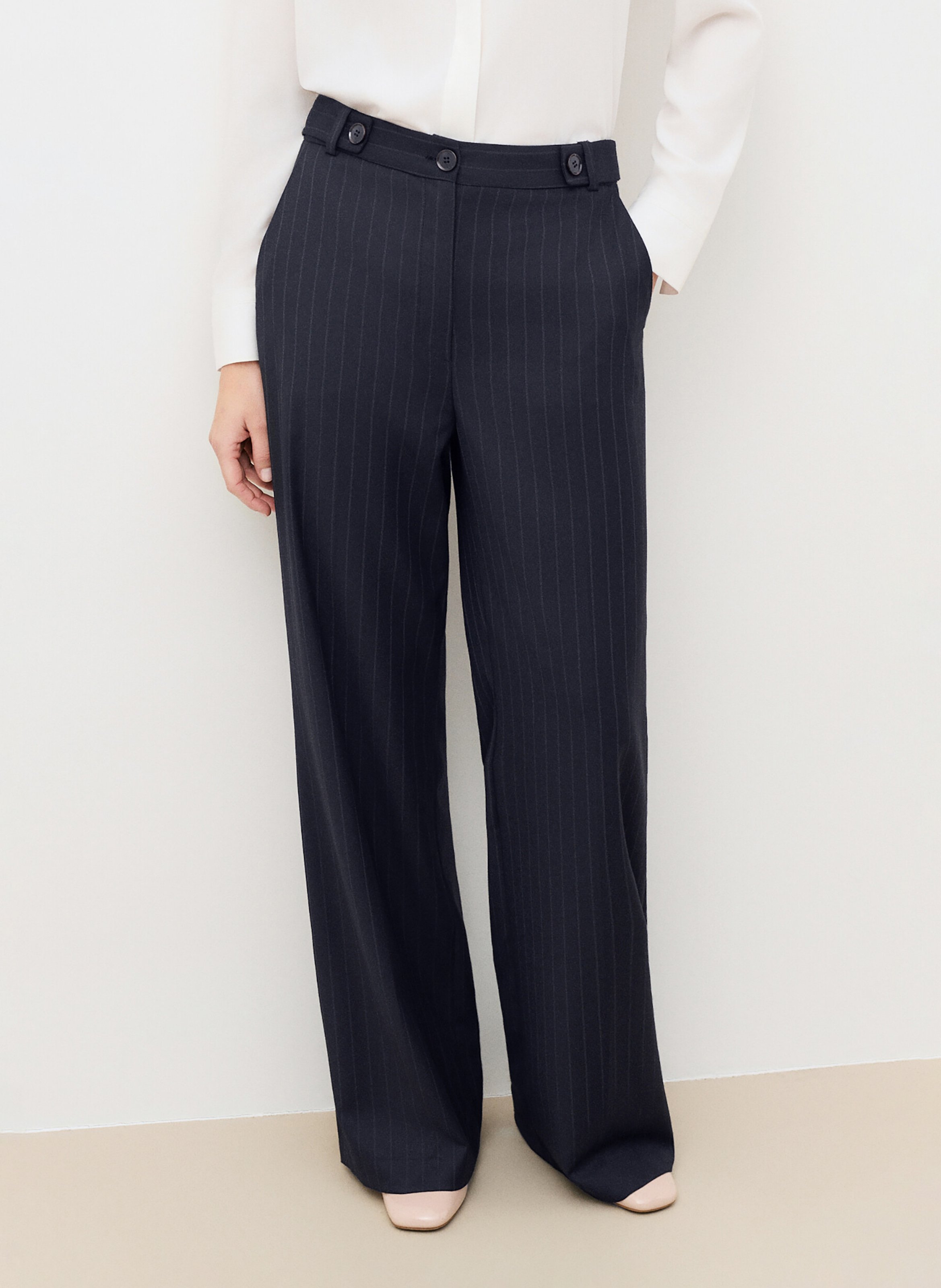 Weite Streifenhose CAROLL Blau