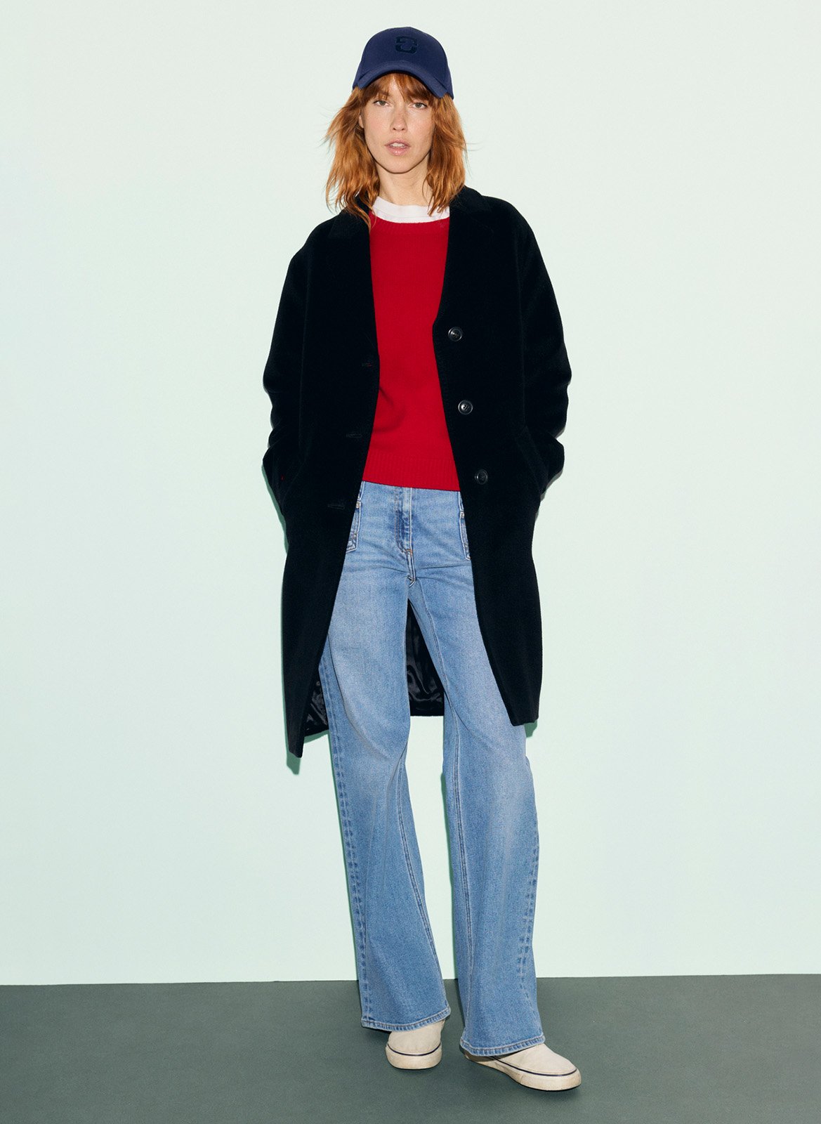 Straight-cut wool-blend coat GERARD DAREL Black