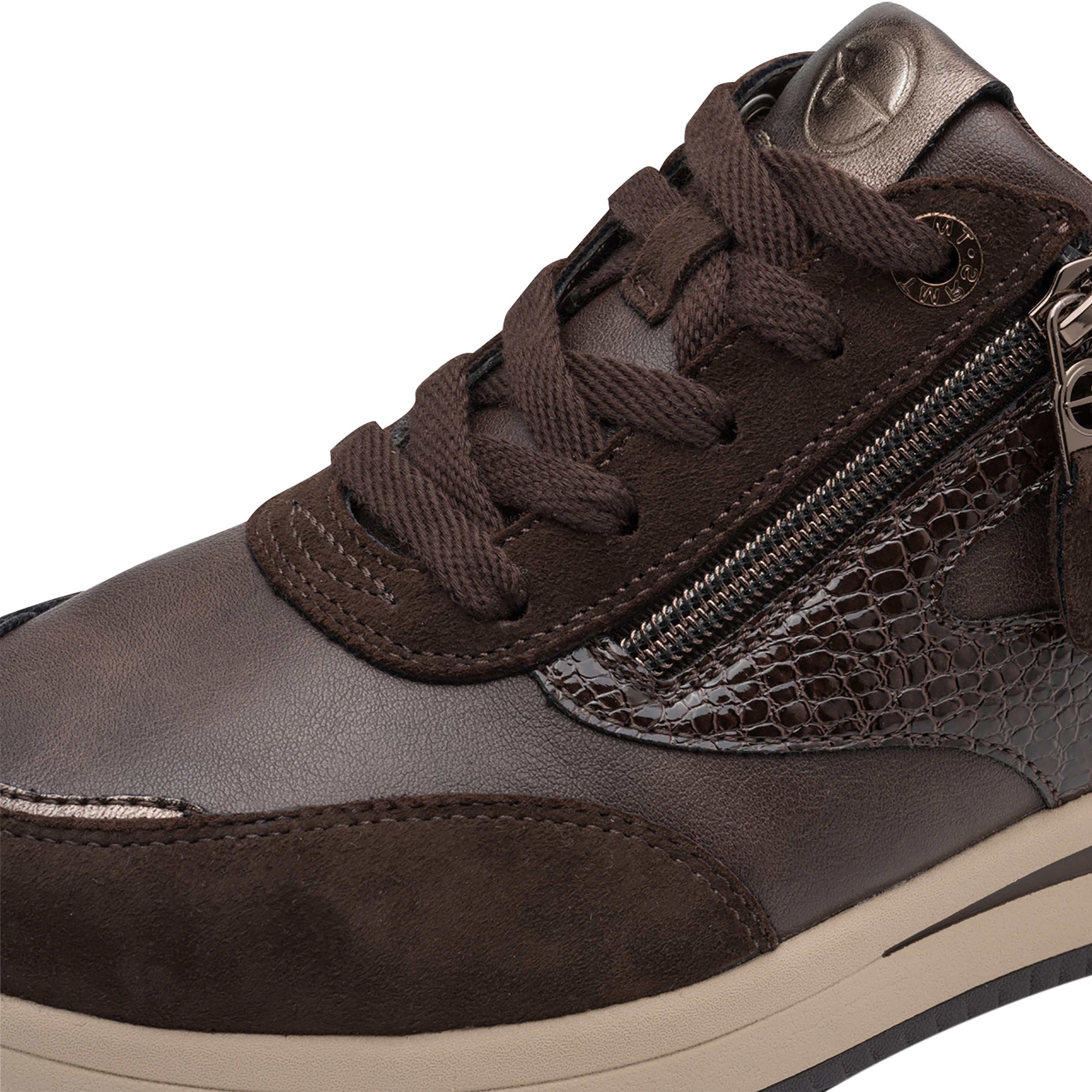 Leather trainers TAMARIS Brown