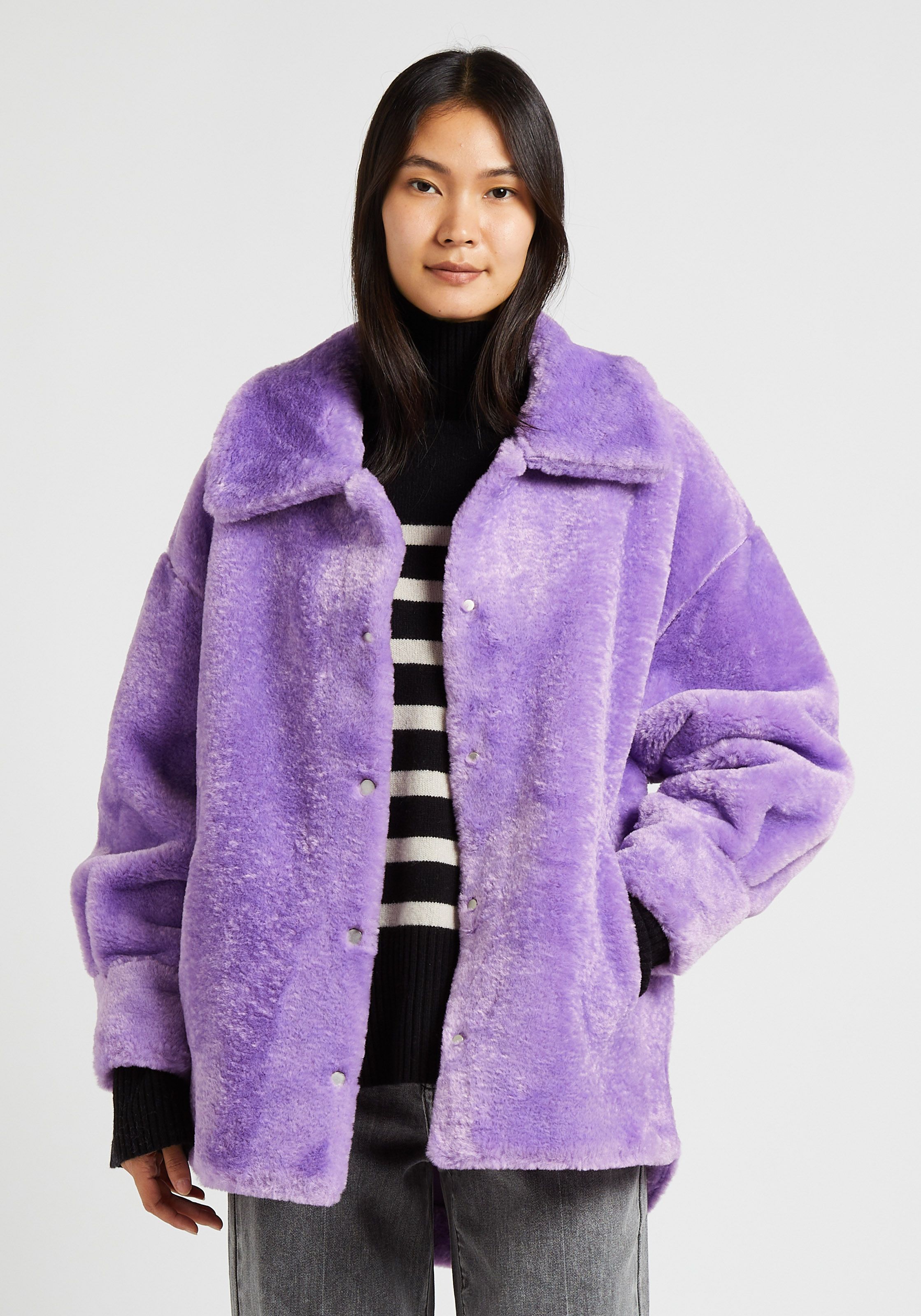 Purple fake clearance fur jacket