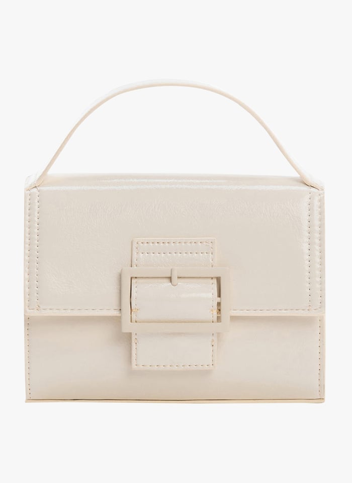 White Small shoulder bag with flap