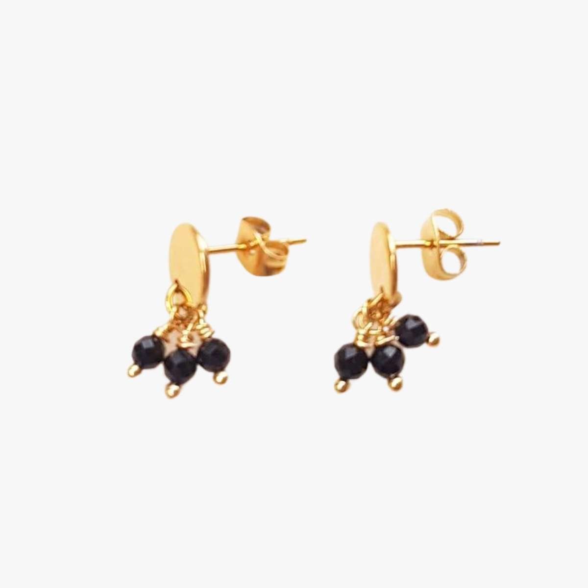 Spinel earrings GINANDGER Black