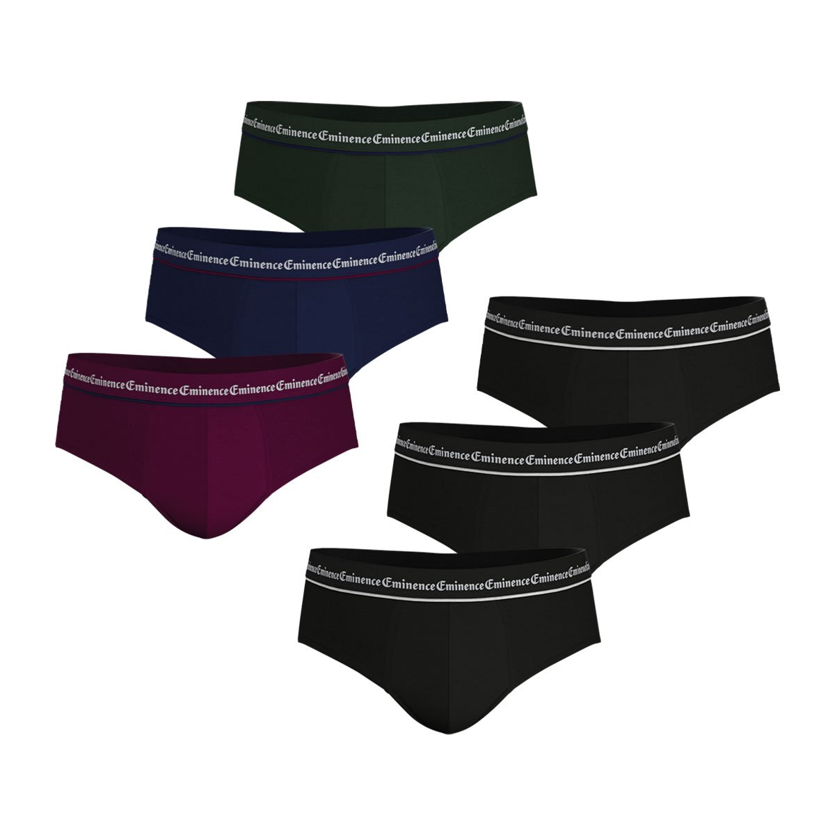 Briefs, pack of 6, business EMINENCE Black