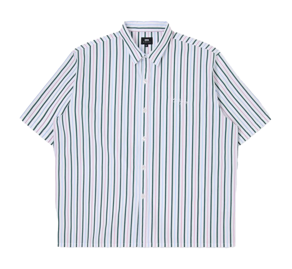 Oversize striped cotton shirt with classic collar EDWIN Multicolored