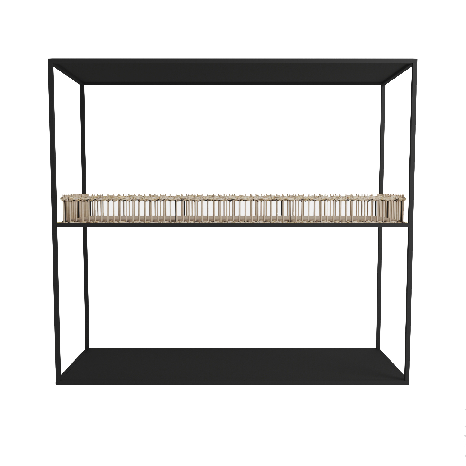 Metal and bamboo console POTIRON PARIS Black