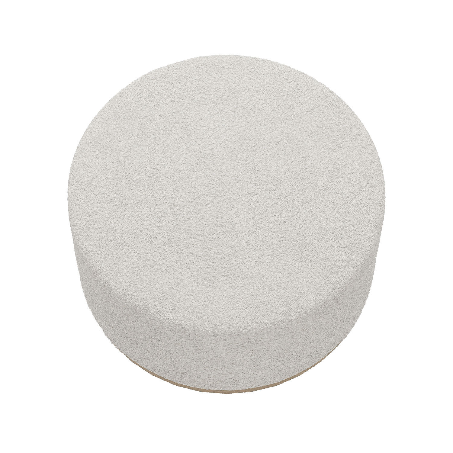 Large round white bouclé ottoman POTIRON PARIS White