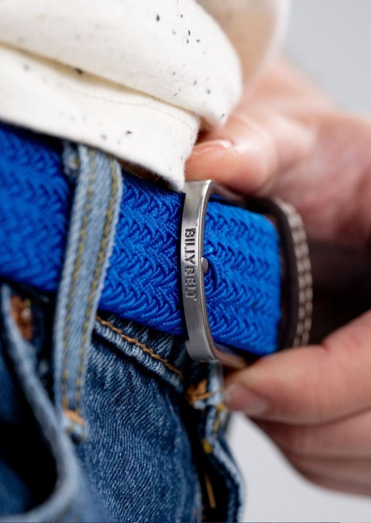 Solid Elastic Braided Belt BILLYBELT Blue