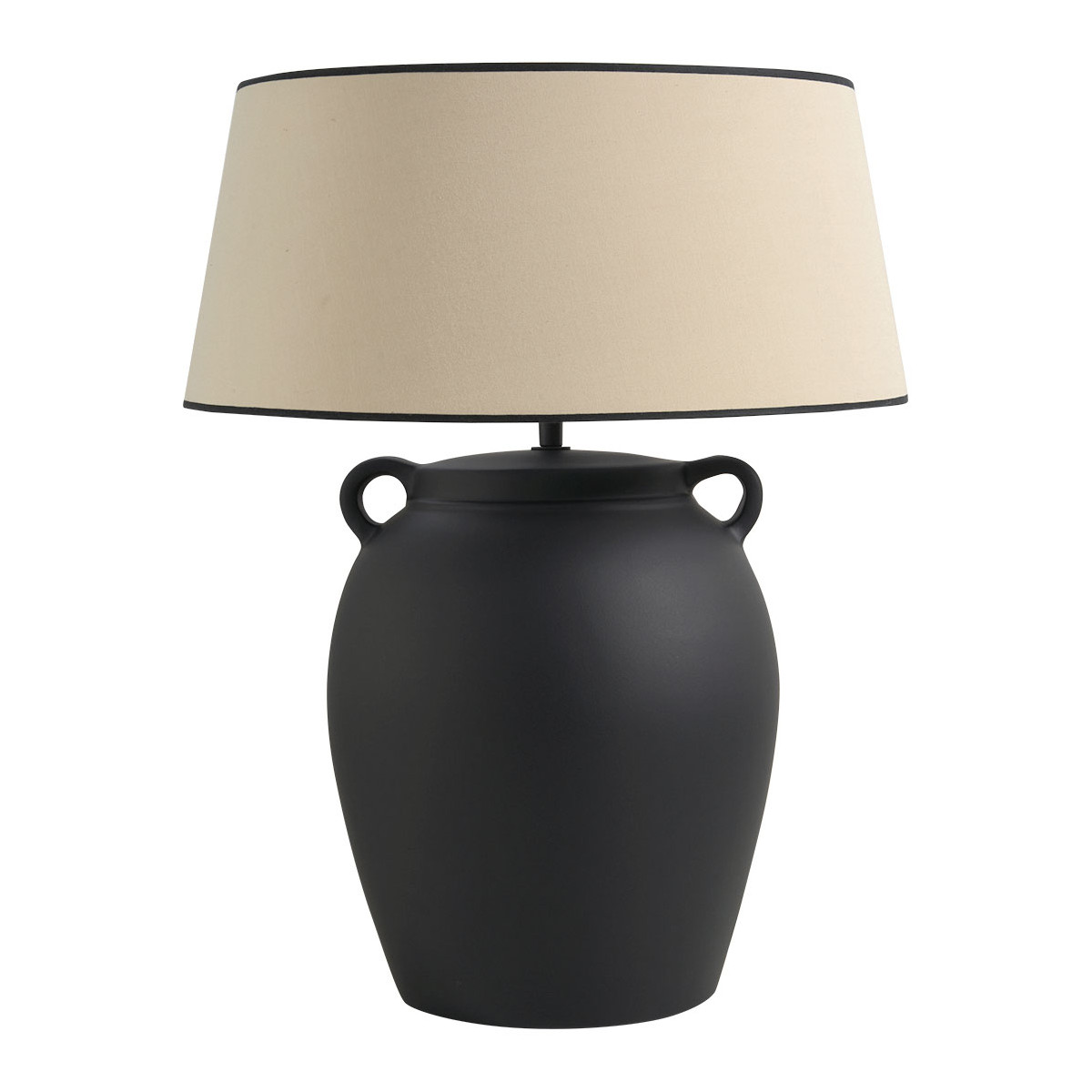 Ceramic amphora table lamp base - ø 29 x 44.5 cm - black BLANC D'IVOIRE Black