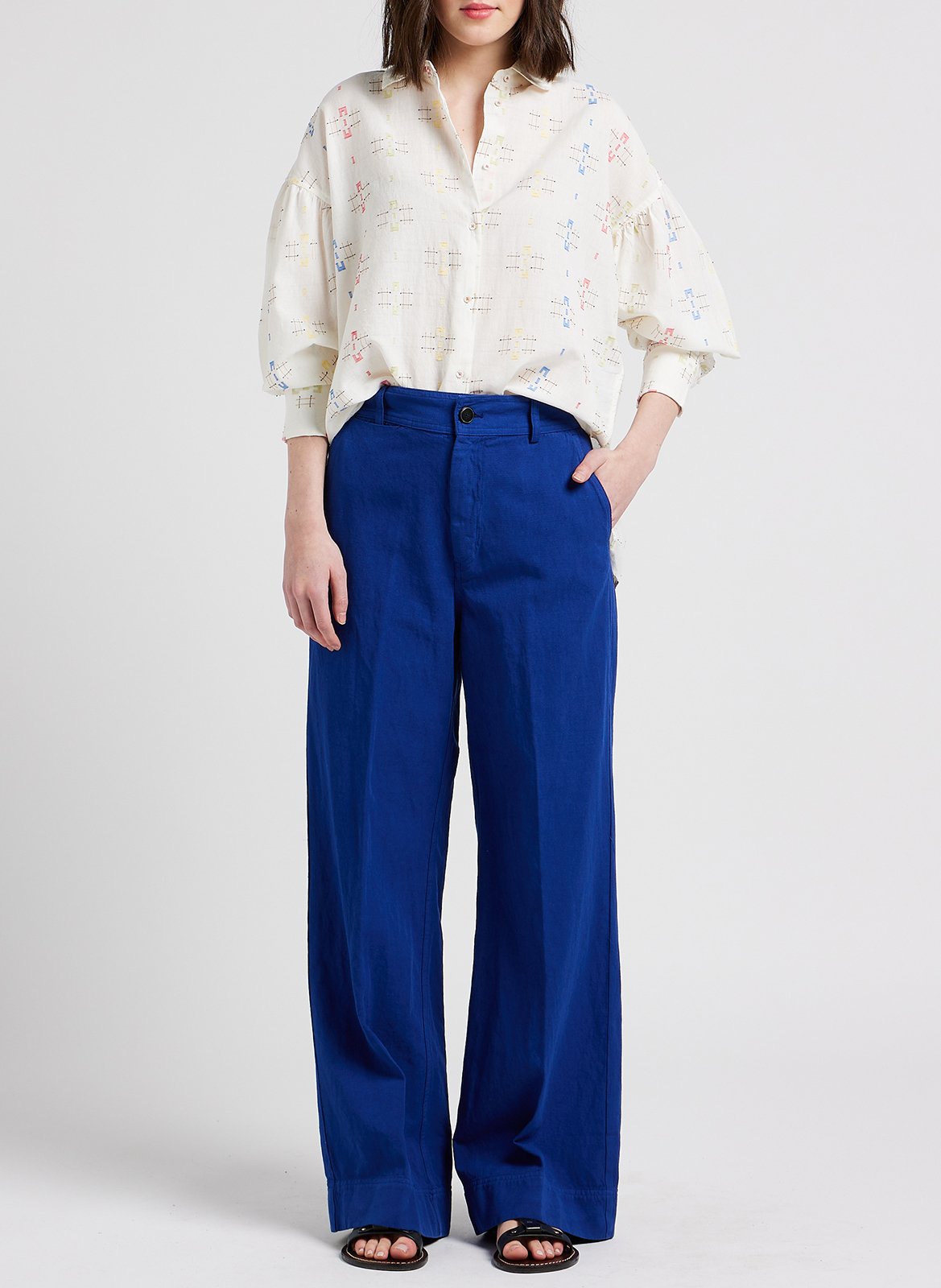 Chemise col classique imprimée en coton  BELLEROSE Gris