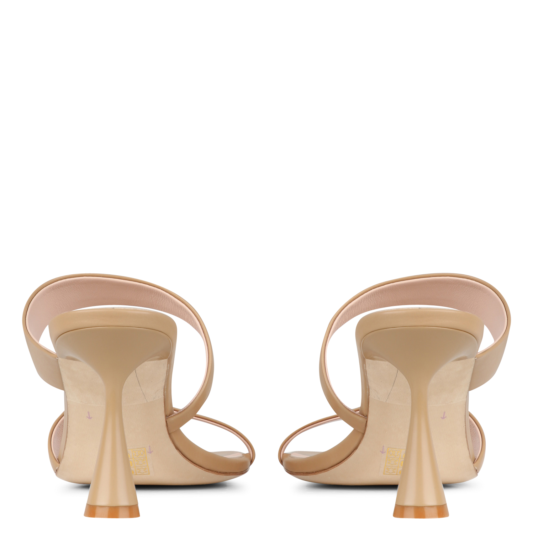 Mules hautes en cuir MI/MAI Beige