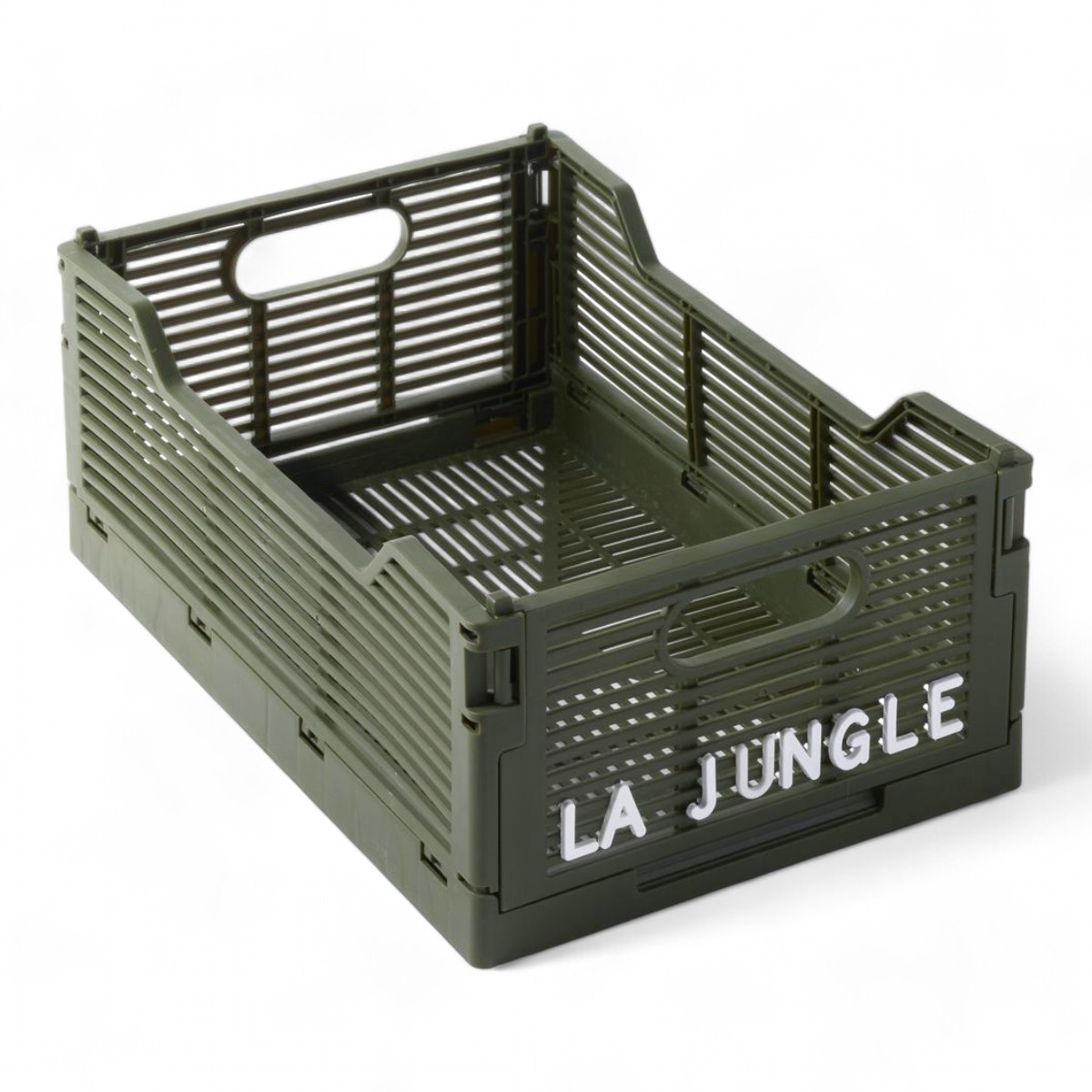 Folding plastic crate FACTORY Green