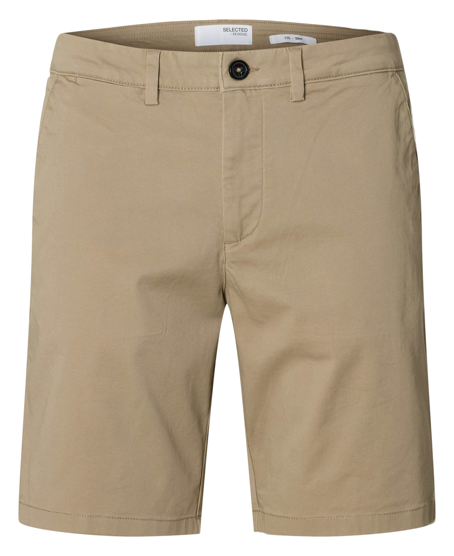 Short chino en coton bio mélangé MILES Greige