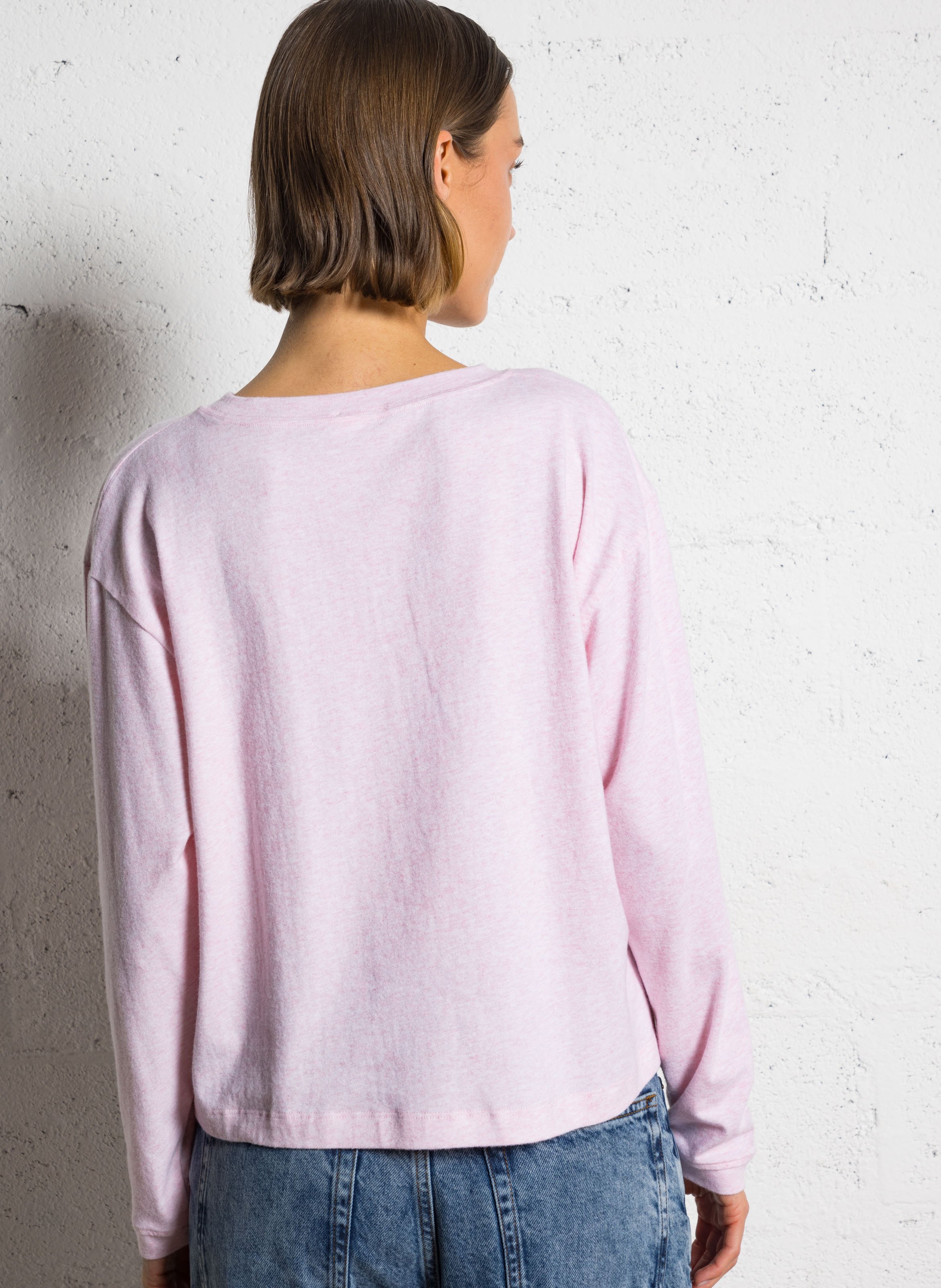 Pull col rond en coton mélangé AMERICAN VINTAGE Rose