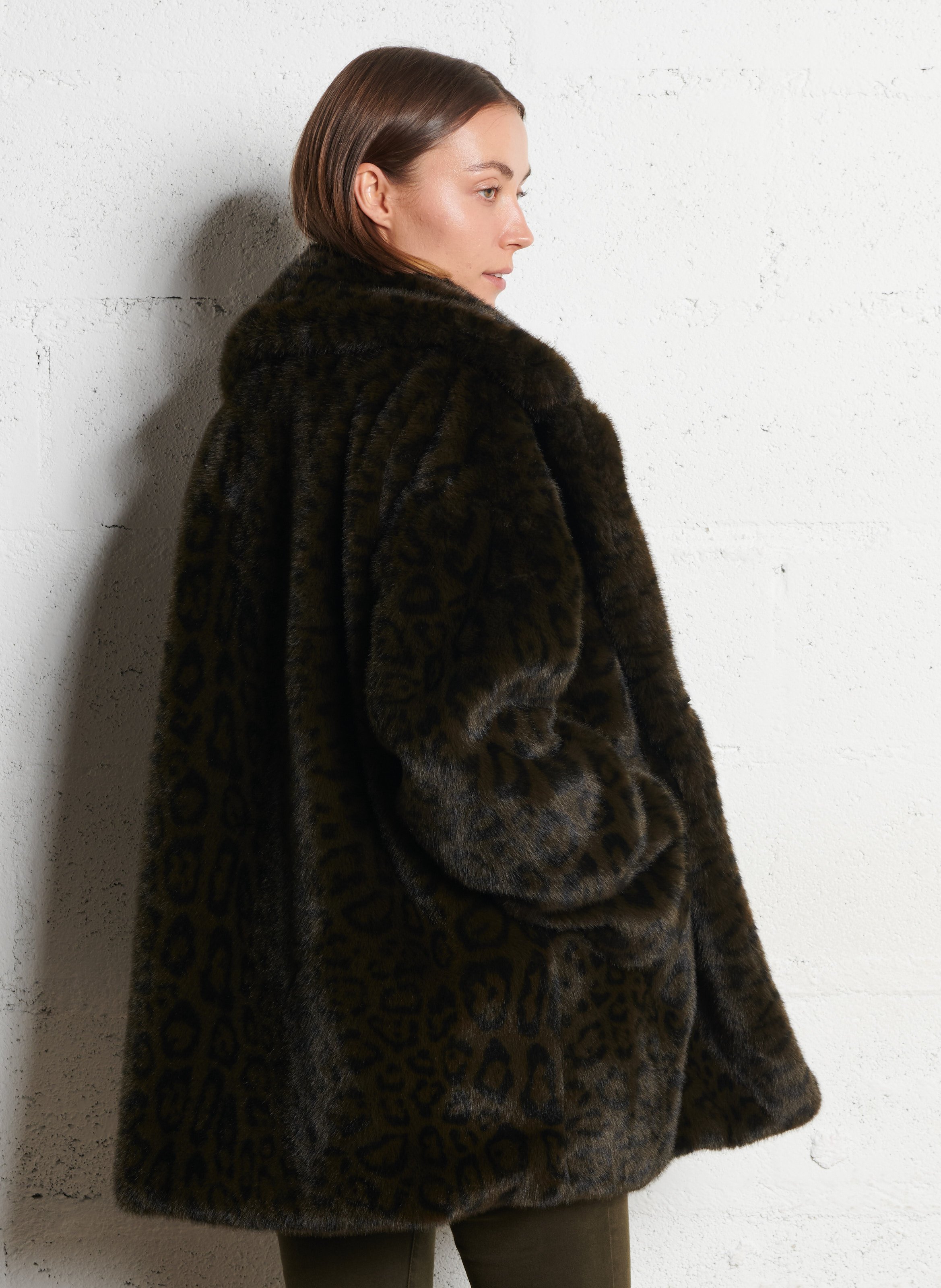 Eddie faux fur coat  IKKS Khaki