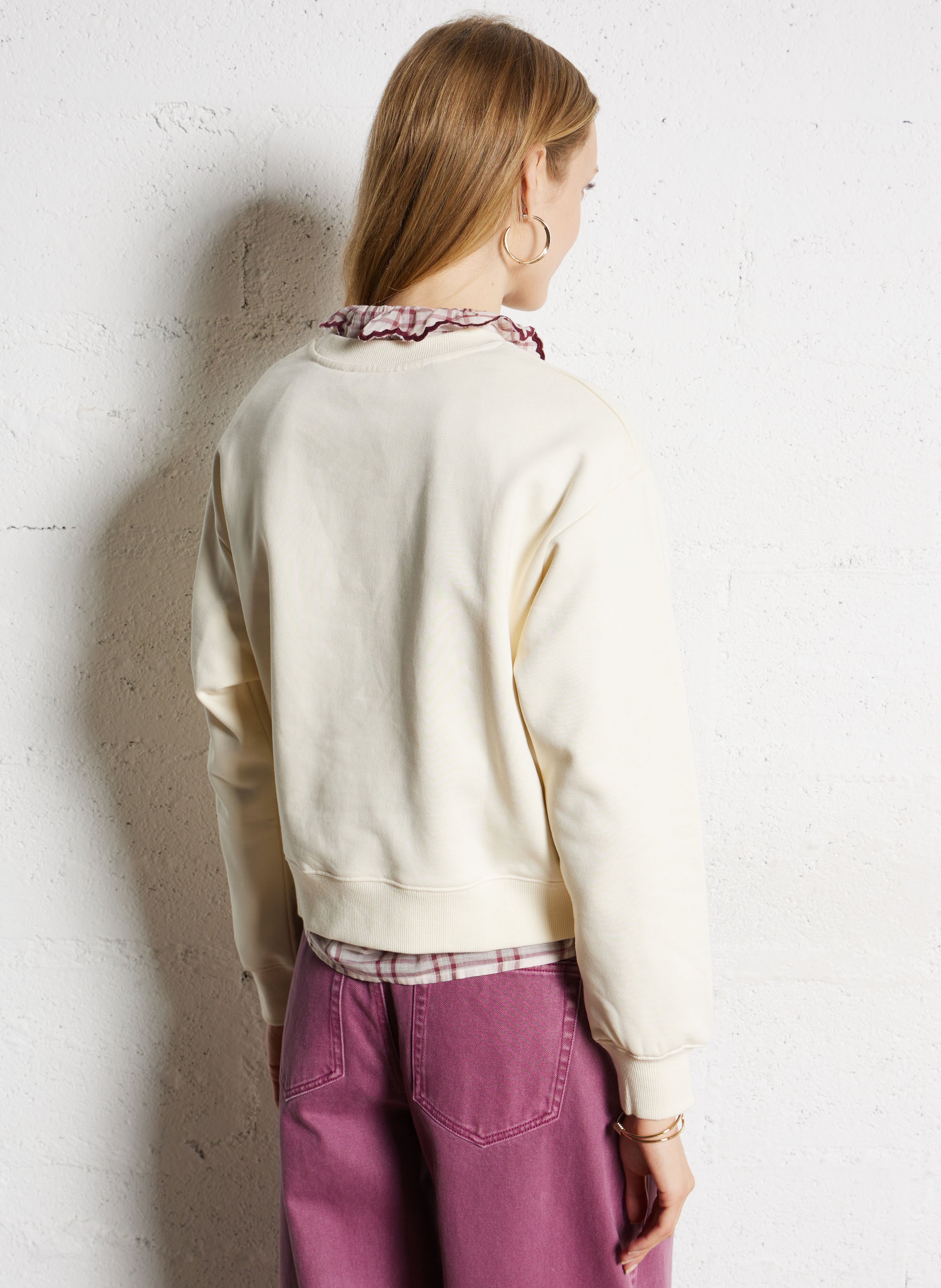 Oversized organic cotton sweatshirt SUNCOO White