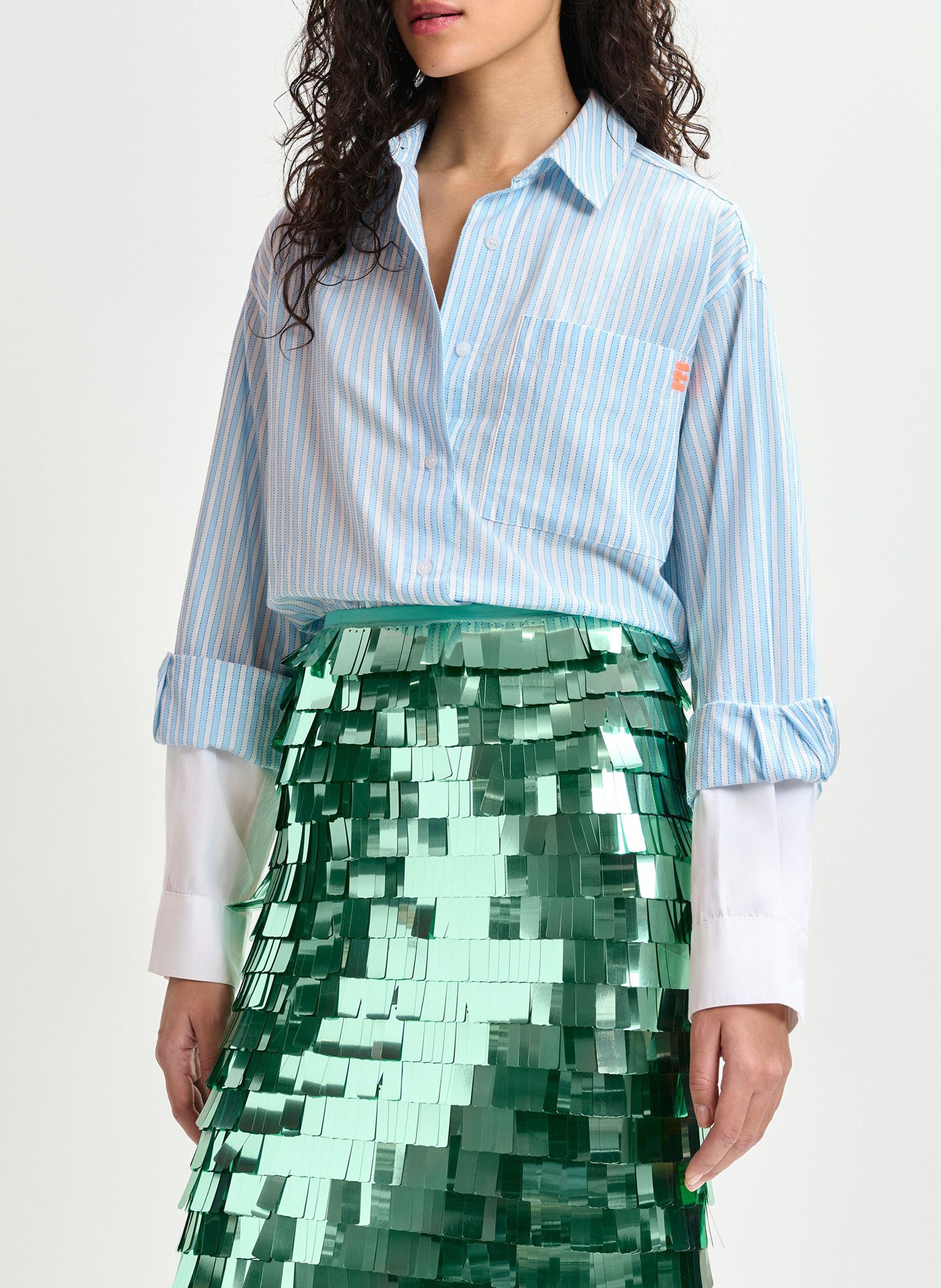 Jupe midi droite à paillettes ESSENTIEL ANTWERP Vert