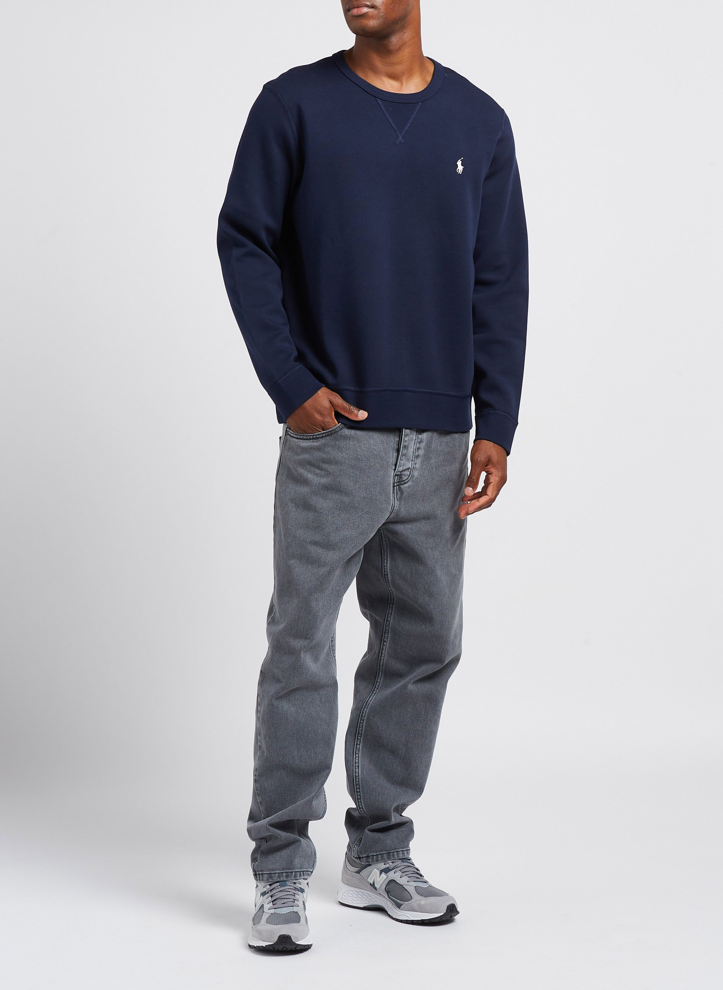 Crew-Neck sweatshirt with embroidered logo Aviator navy Polo