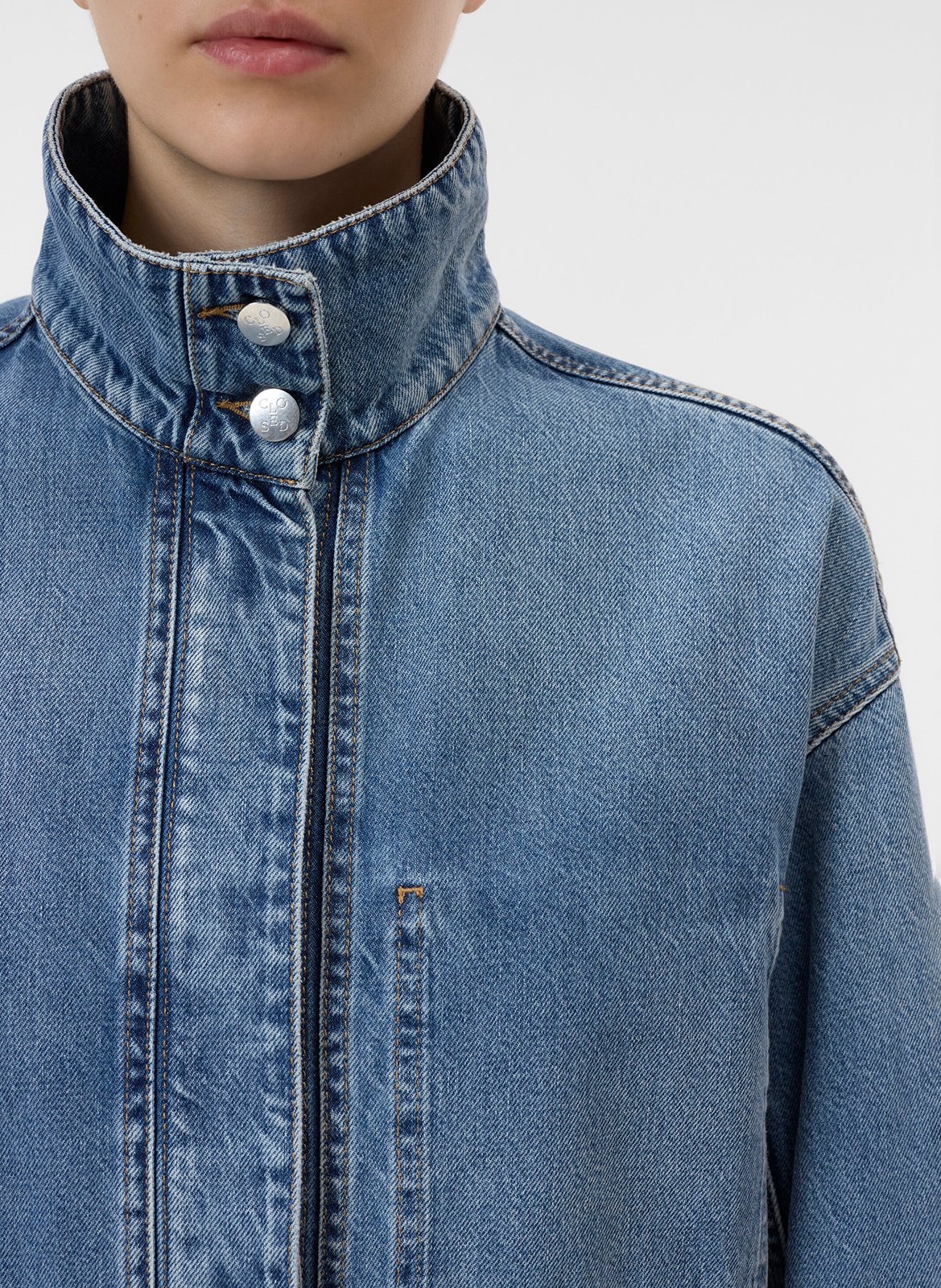 Veste droite en coton mélangé CLOSED Bleu