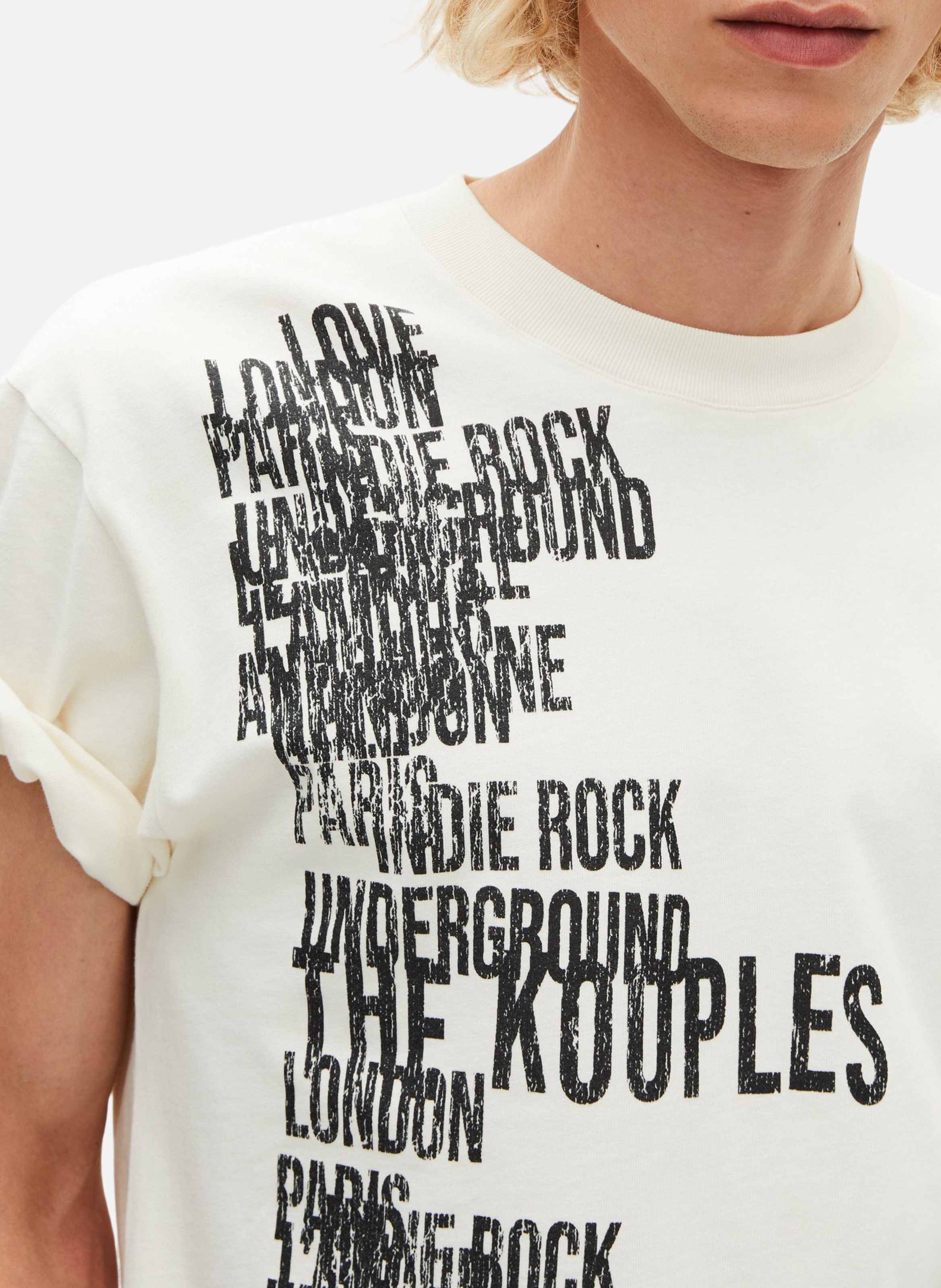 T-shirt avec sérigraphie the kooples THE KOOPLES Beige