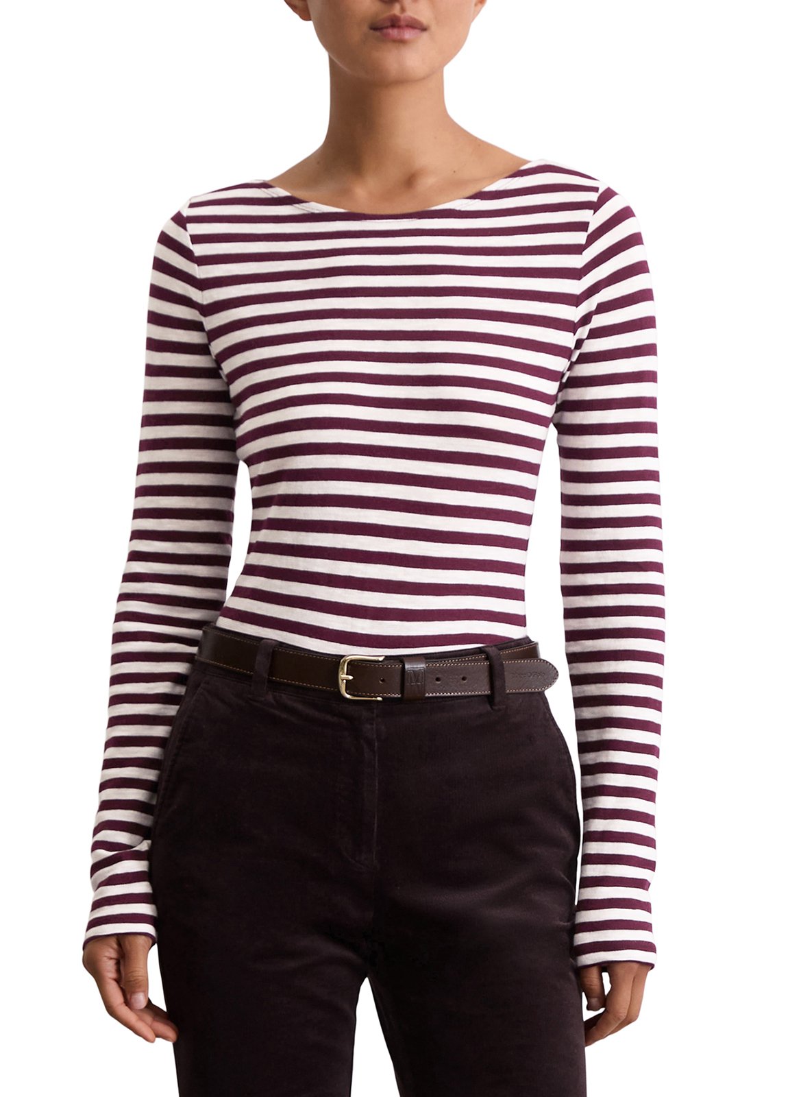 Camiseta recta de algodón a rayas MARC O'POLO Multicolor