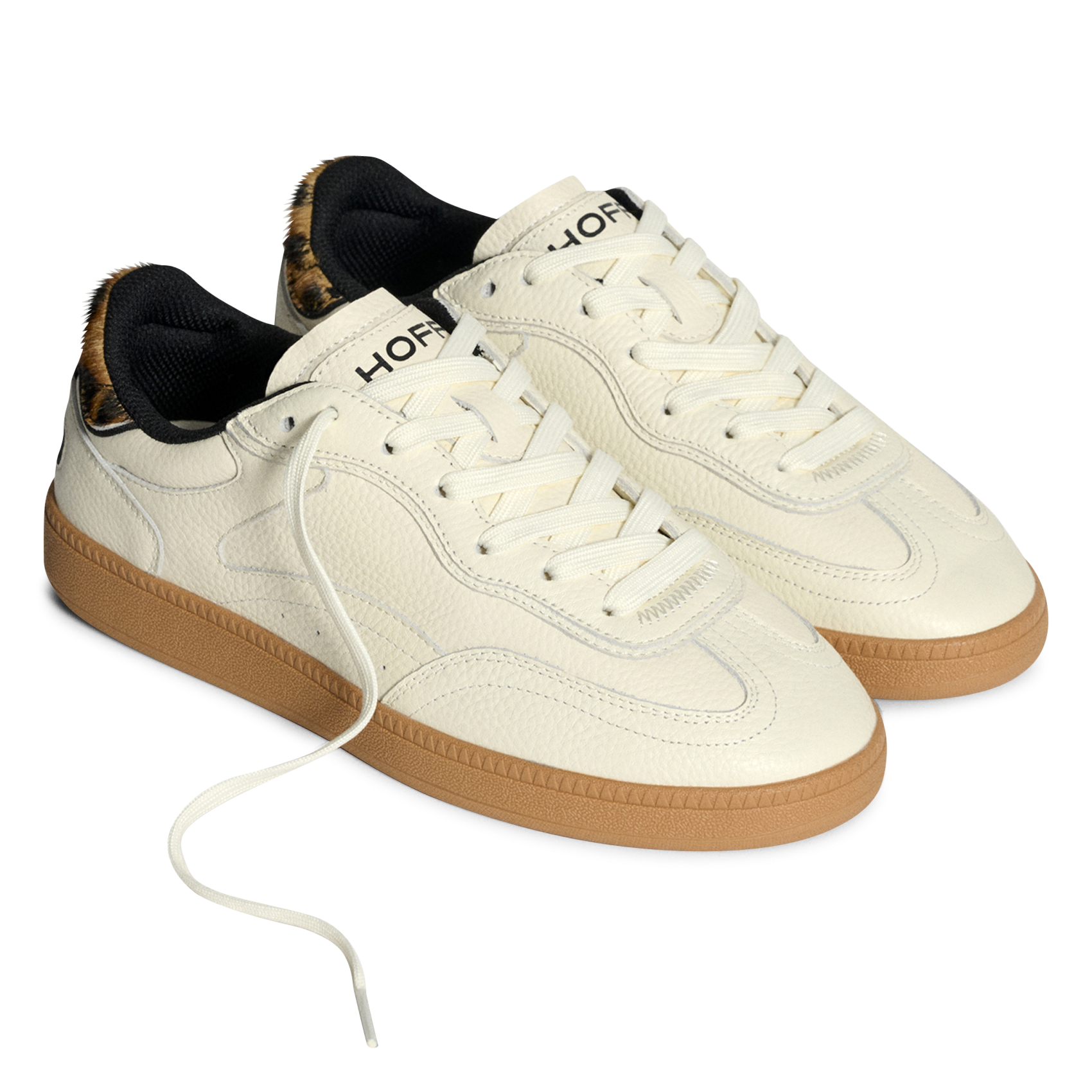 Low-top leather mix sneakers HOFF White