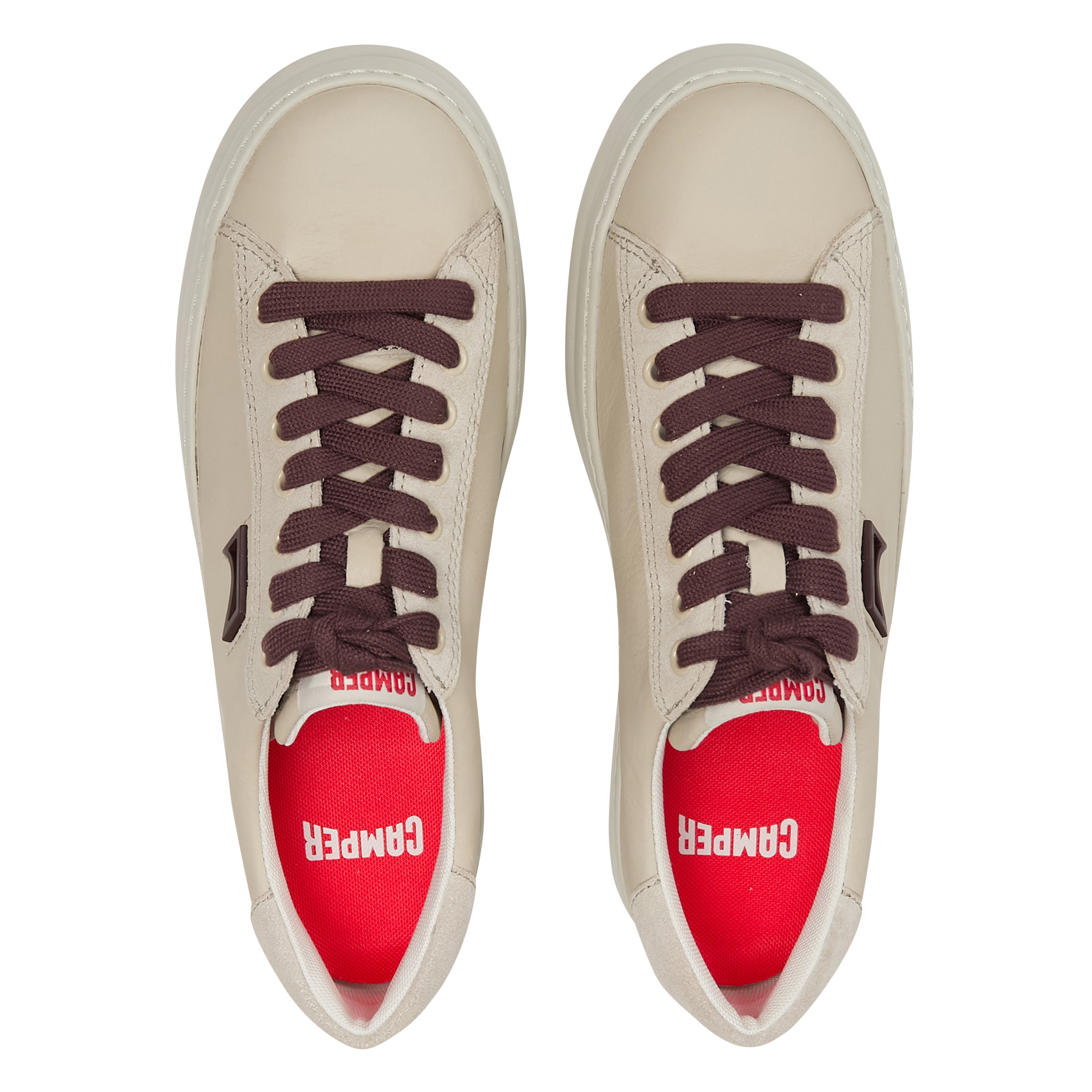 Baskets basses en cuir CAMPER Beige