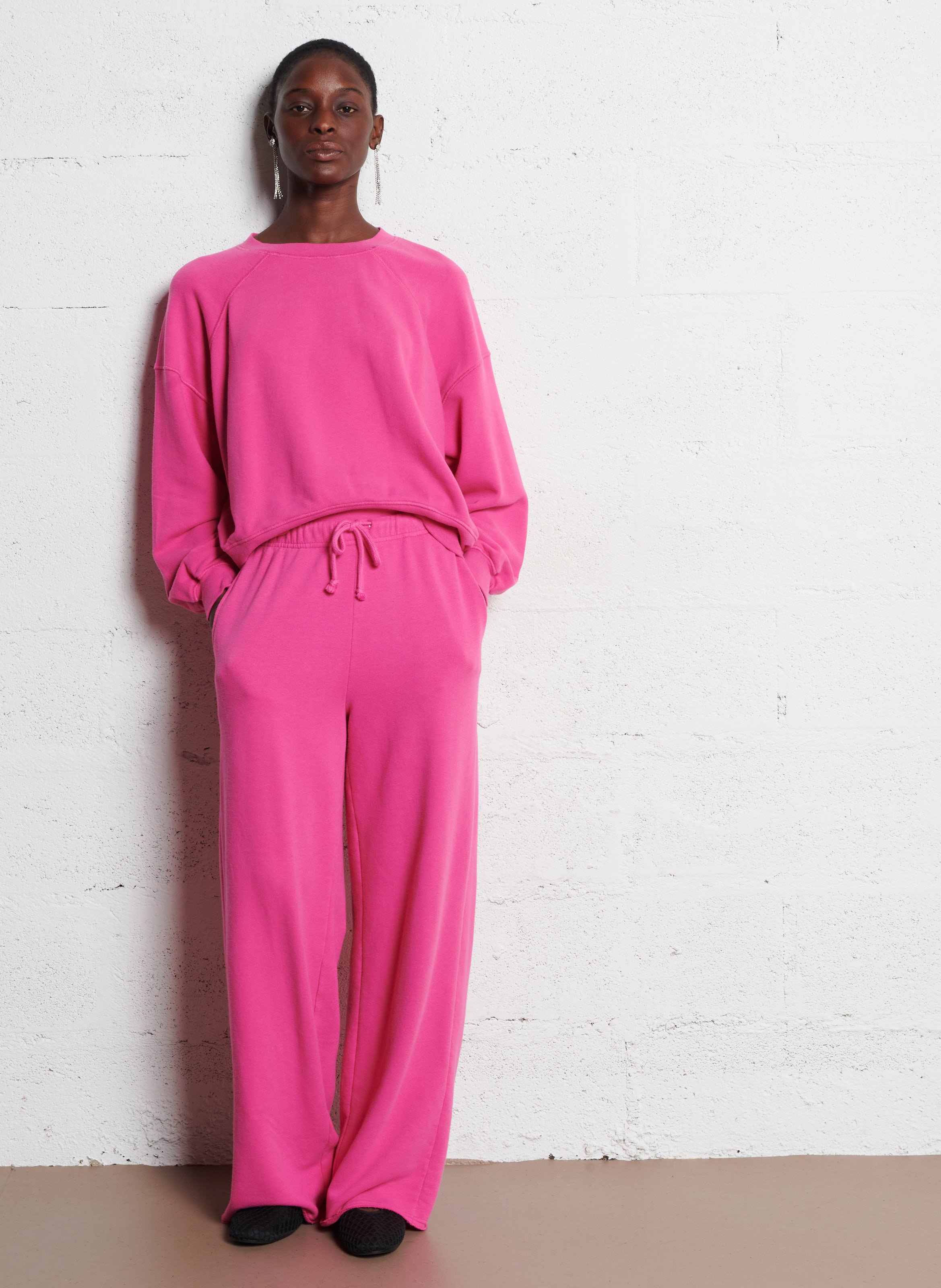 Loose-fit cotton-blend joggers AMERICAN VINTAGE Pink