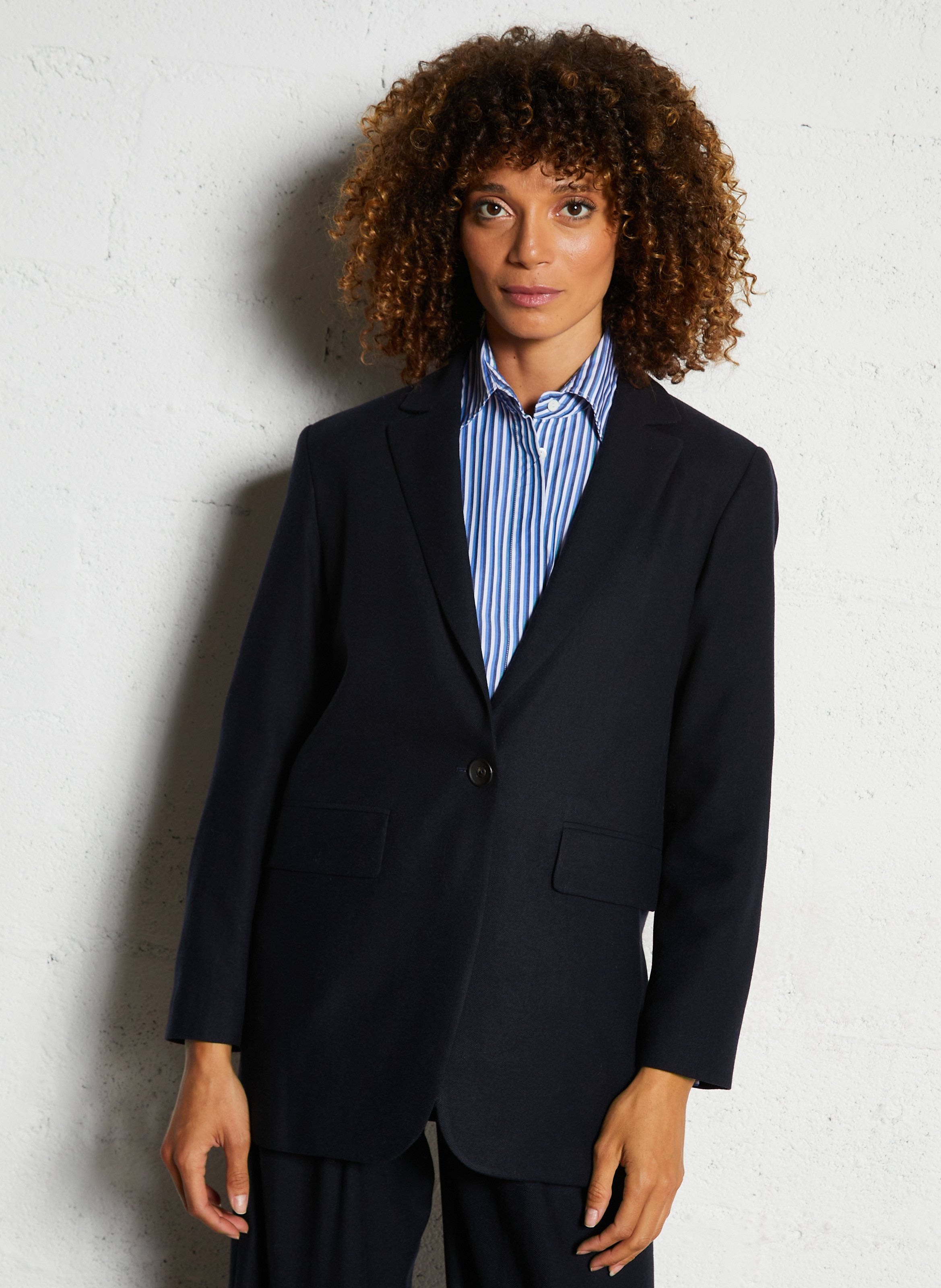 Veste droite col tailleur  DIEGA Bleu
