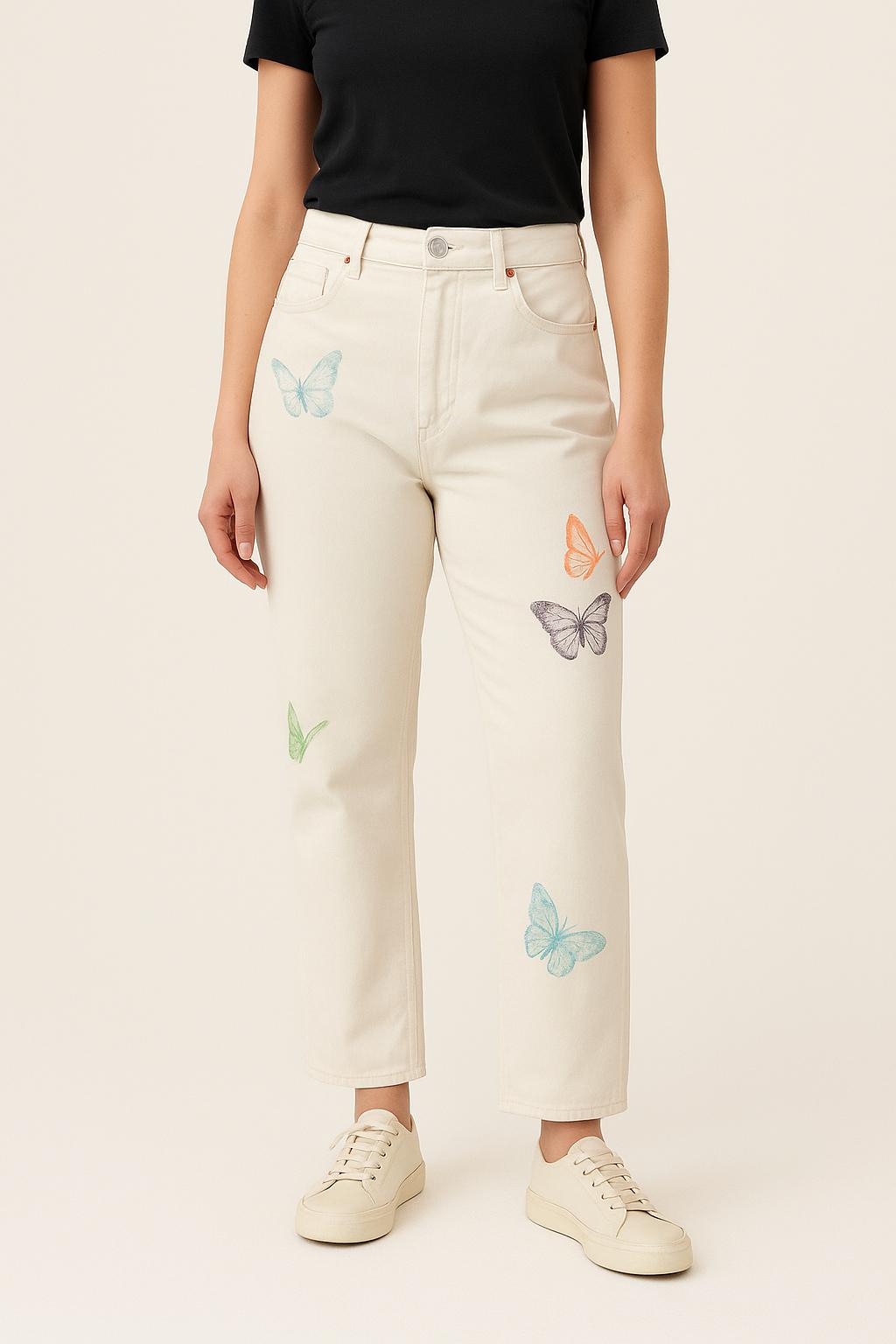 Cropped slim jeans with studs LEVI'S - Seconde main White