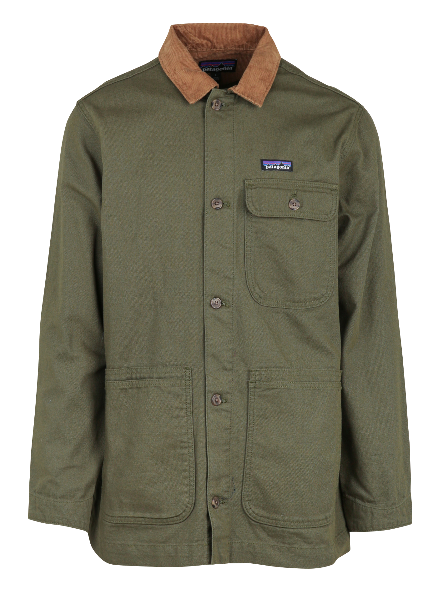 Jacket with classic collar in organic cotton PATAGONIA Green