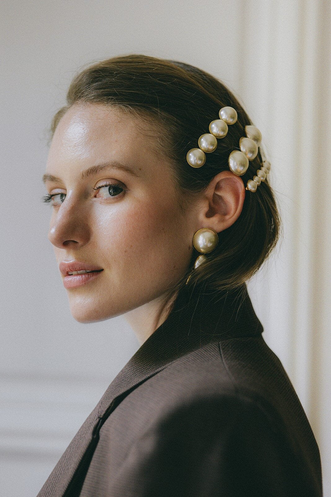 Gold-plated pearl barrette MONSIEUR SIMONE Silver