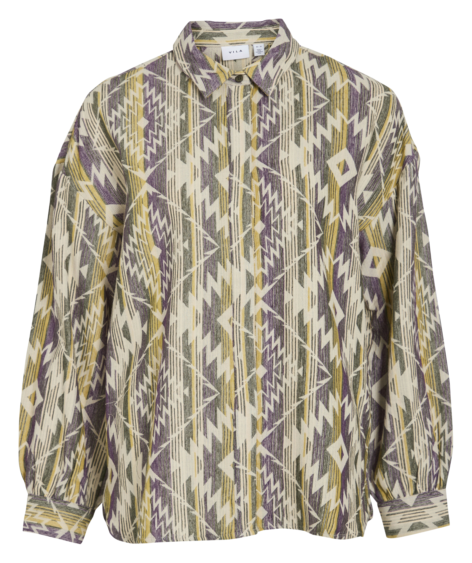 Chemise droite fluide à motifs VILA Vert