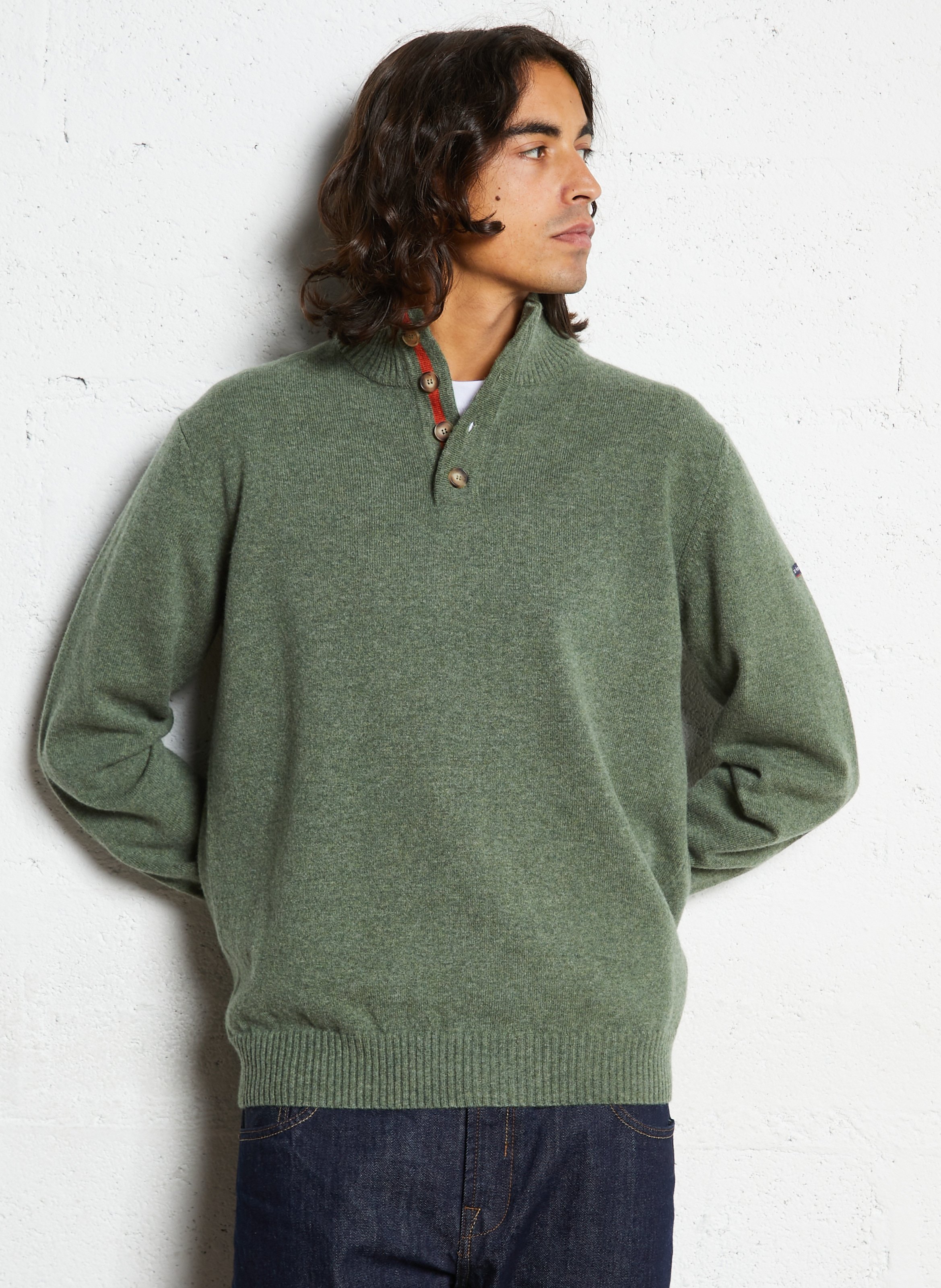 Gerader Pullover mit Stehkragen aus Wolle ARMOR LUX