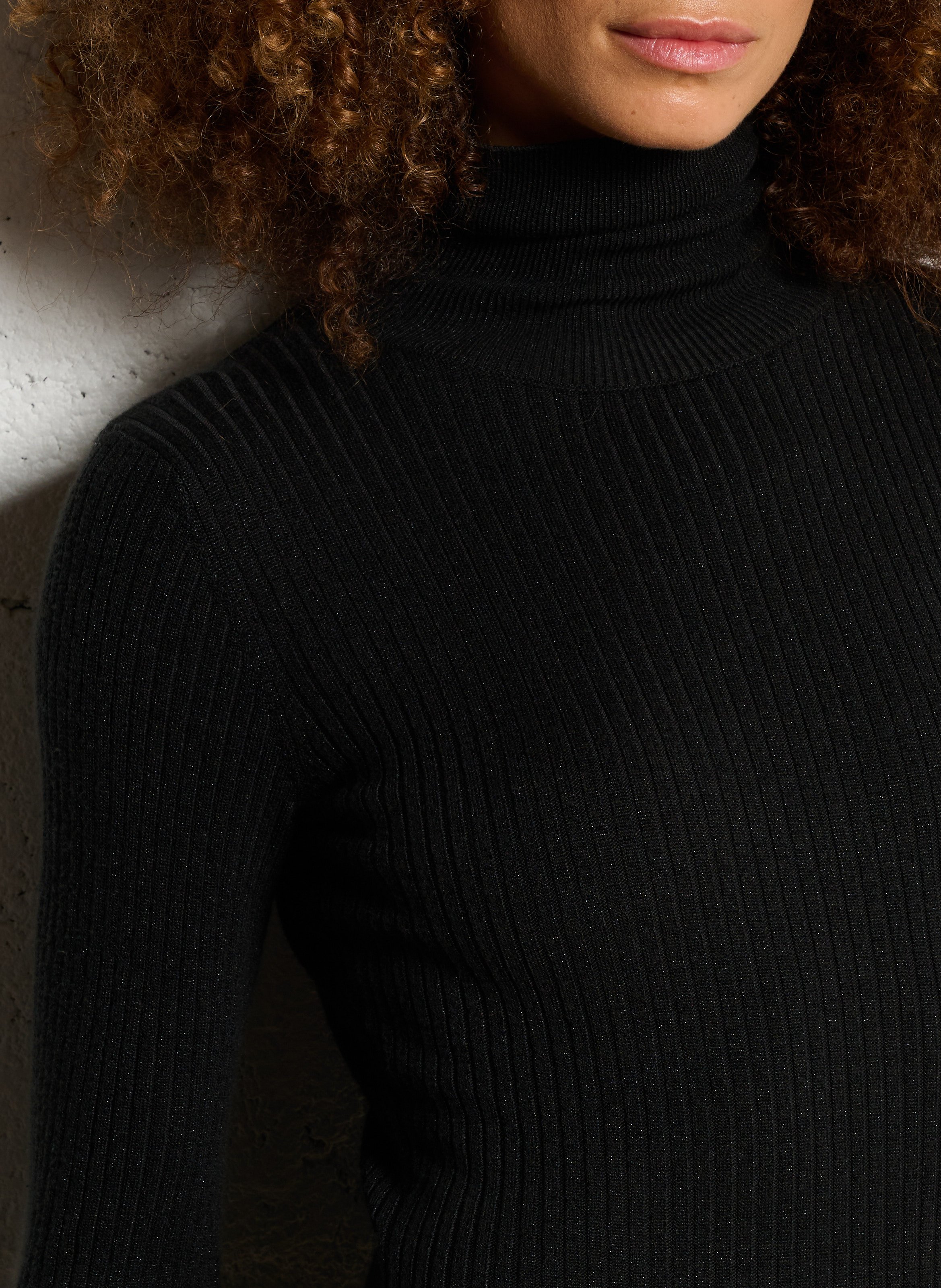 Robe pull longue col roulé MAJESTIC FILATURES Gris