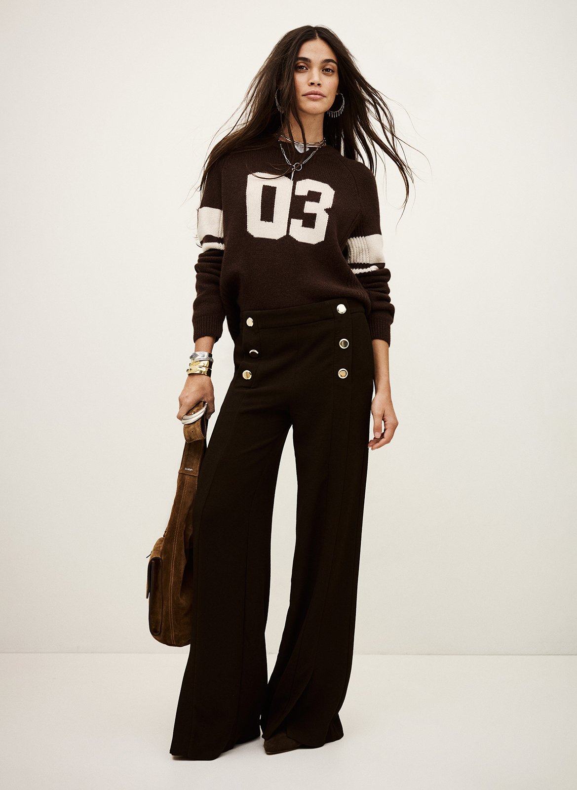 Wijde broek BA&SH Bruin