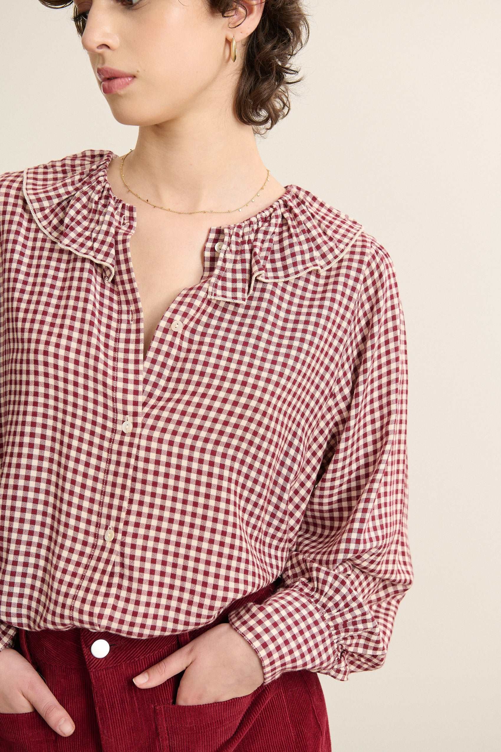 Checked top GARANCE PARIS Red