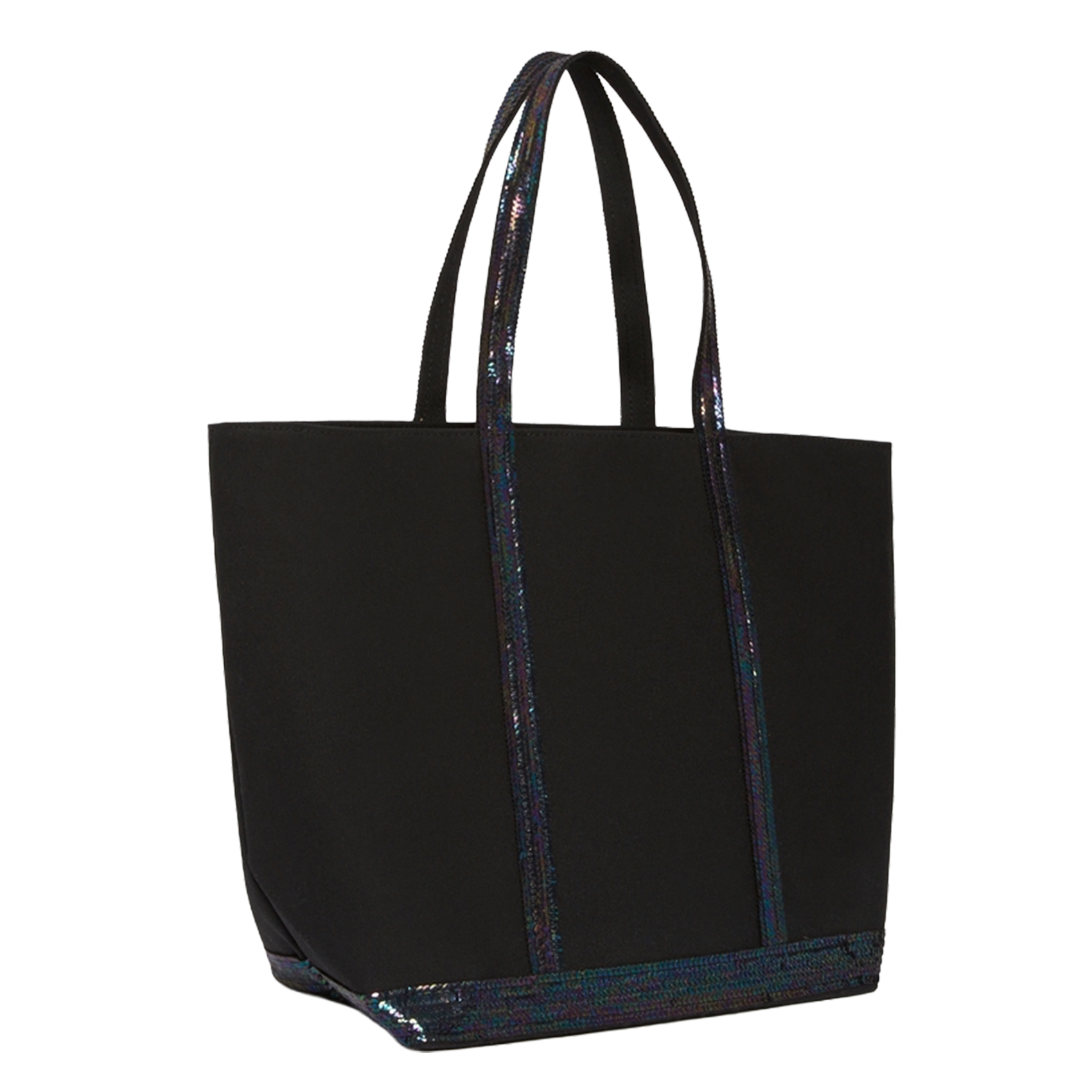 Cabas L à sequins en toile de coton  VANESSA BRUNO Noir