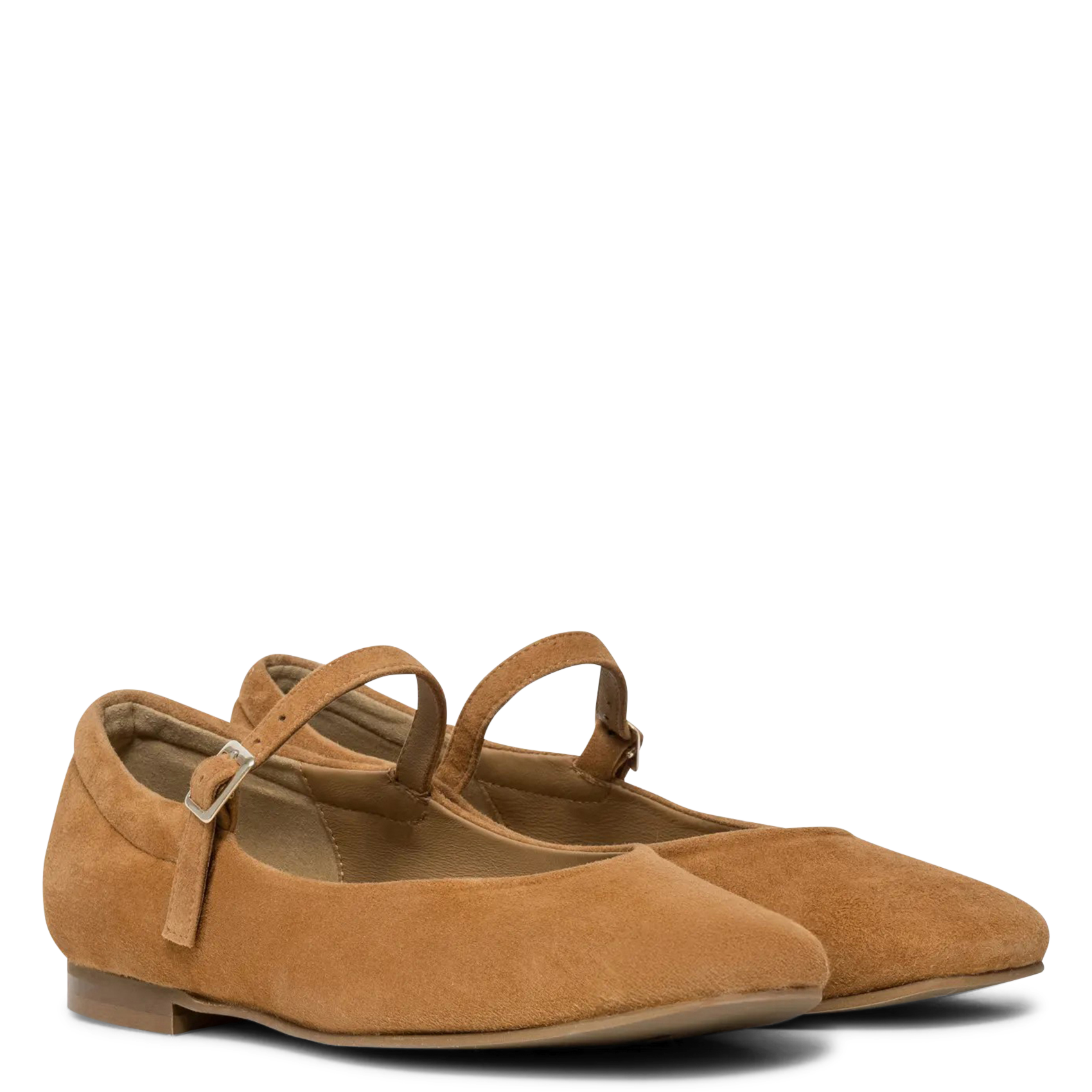 Ballerines suédées à bride en cuir BOCAGE Marron